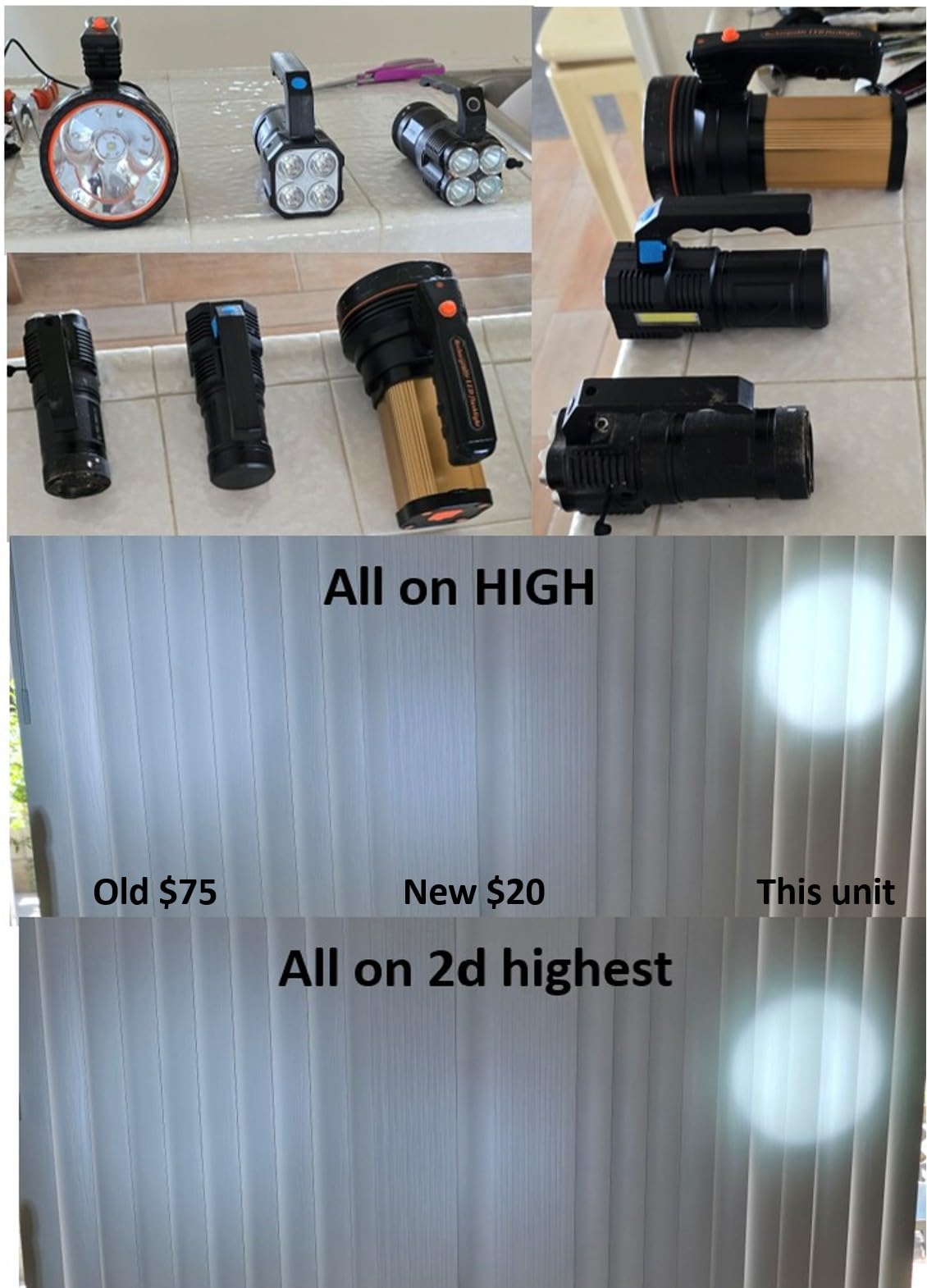 Flashlights High Lumens, 9000LM Spotlight Flashlights, IPX5 Waterproof Flashlight, 20h Ultra-Long Standby Rechargeable Spotlight with Shoulder Strap for Camping with USB Output customer photo 2