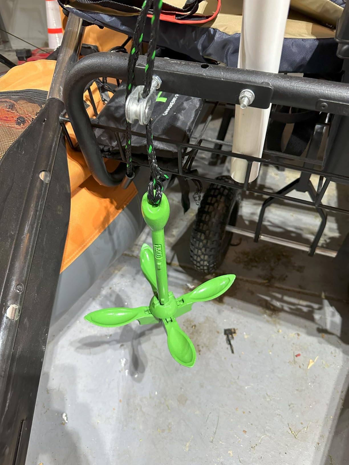 Kayak Anchor Kit - 3.5 lb, Green - Folding Grapnel Anchor with 25 ft Rope customer photo 2