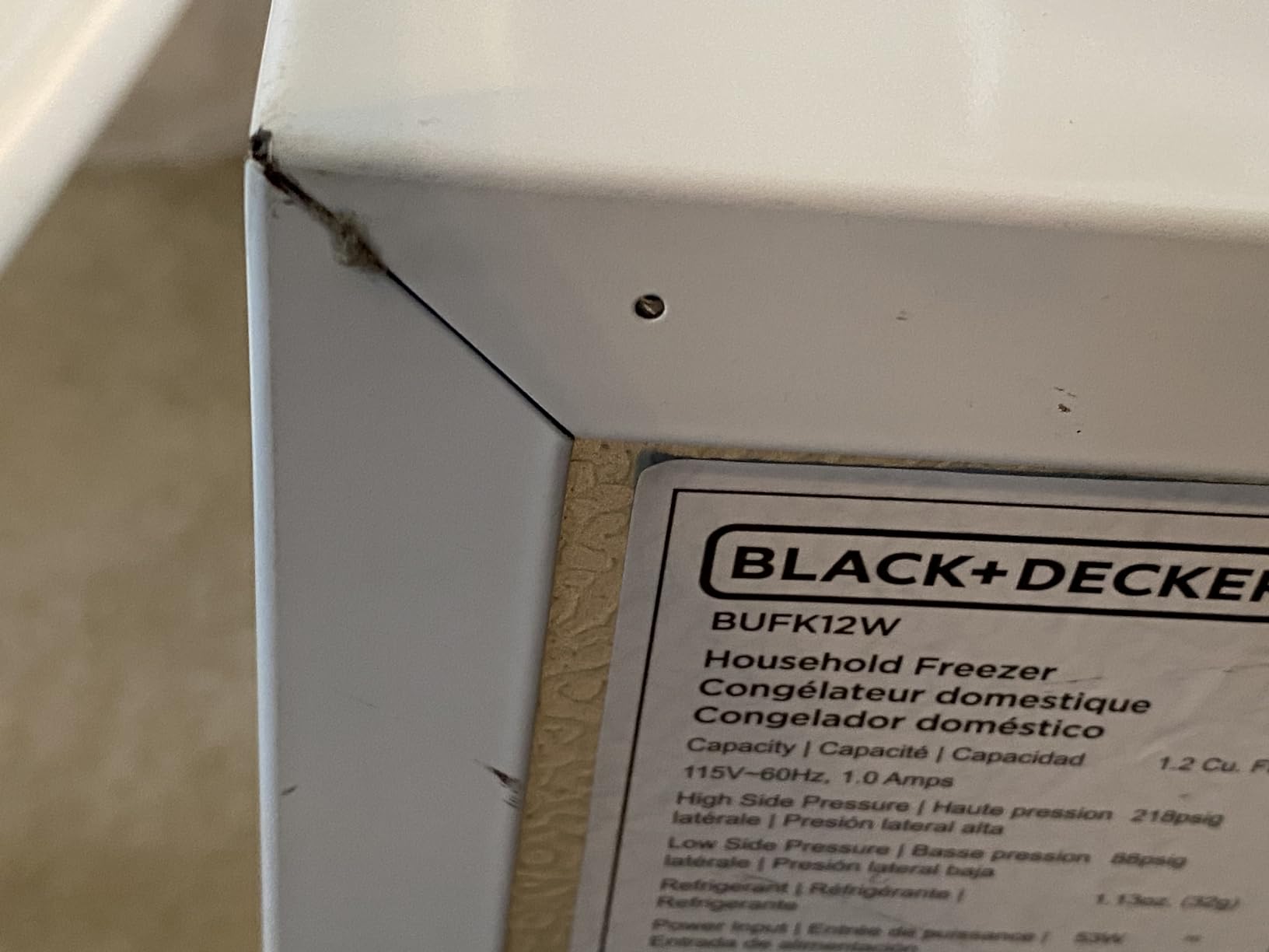 BLACK+DECKER 1.2 Cu. Ft. Compact Upright Freezer, BUFK12W, White customer photo 1