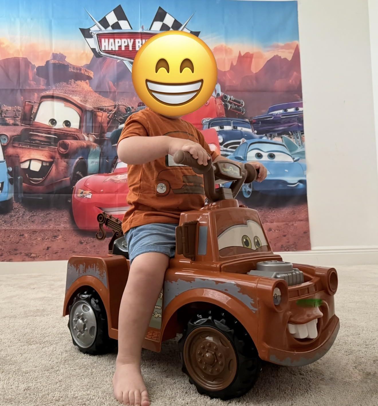 Kid Trax Toddler Disney Cars 3 Tow-Mater Electric Quad Ride-On, Kids 1.5-3 Years Old, 6 Volt Battery and Charger Included, Max Weight 45 lbs, Tow-Mater brown customer photo 2