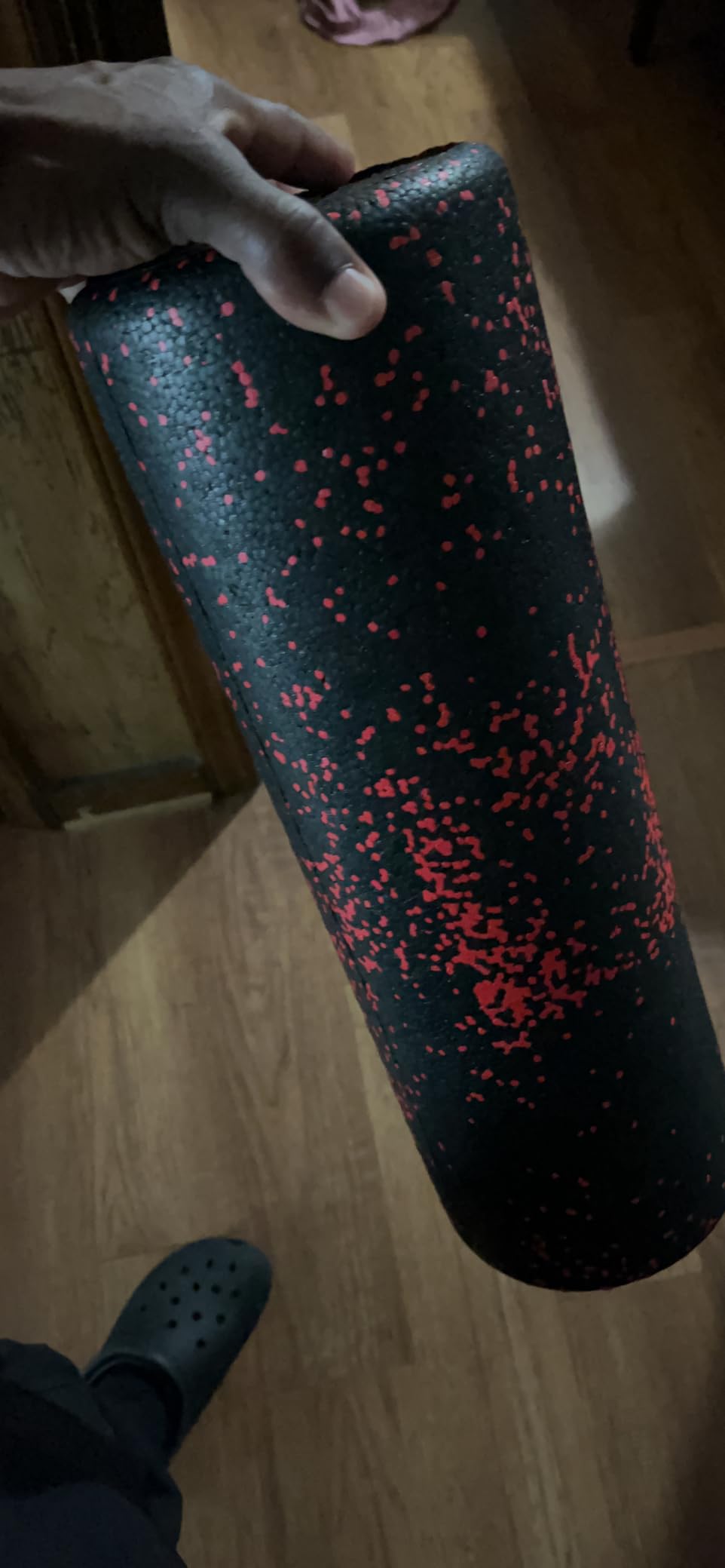 Day 1 Fitness High Density Muscle Foam Rollers - Sports Massage Rollers for Stretching, Physical Therapy, Deep Tissue, Myofascial Release - Ideal for Exercise and Pain Relief - Speckled Blue, 12” customer photo 2