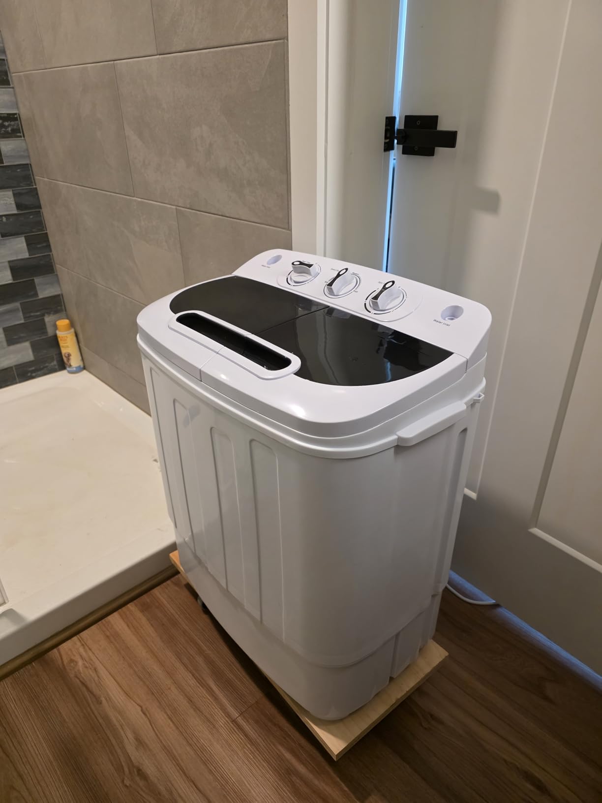 SUPER DEAL Compact Mini Twin Tub Washing Machine 13lbs Capacity Portable Washer Wash and Spin Cycle Combo, Built-in Gravity Drain for Camping, Apartments, Dorms, College, RV’s and Small Spaces customer photo 2