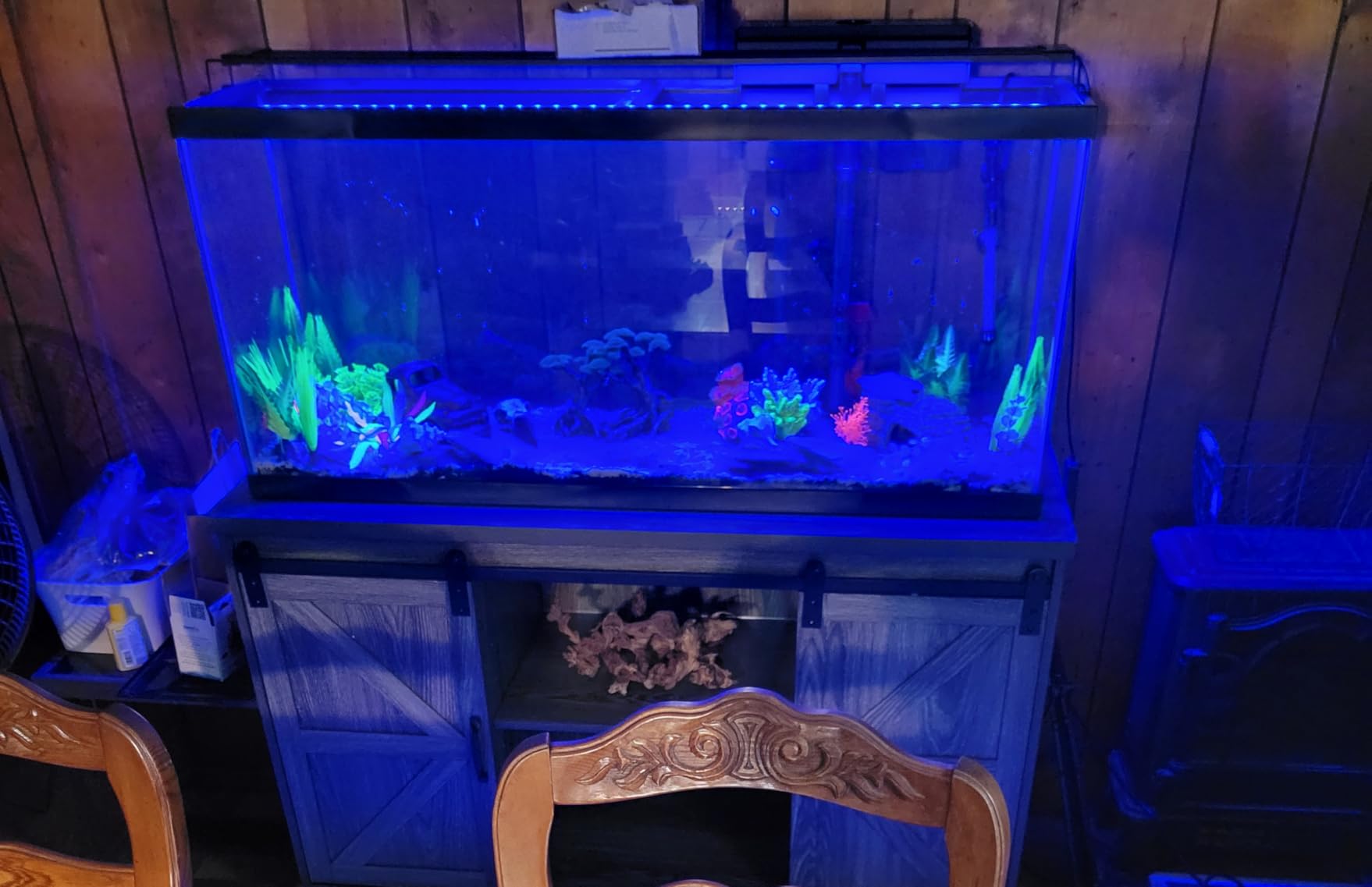Tetra Complete with Plants 55 Gallon Fish Tank Kit, Freshwater & Saltwater | Aquarium Kit Includes LED Lights, 55 Gallon Glass Tank With 2 Hinged Hoods, Filter & Cartridges, Heater, Plants, Samples, Net customer photo 1