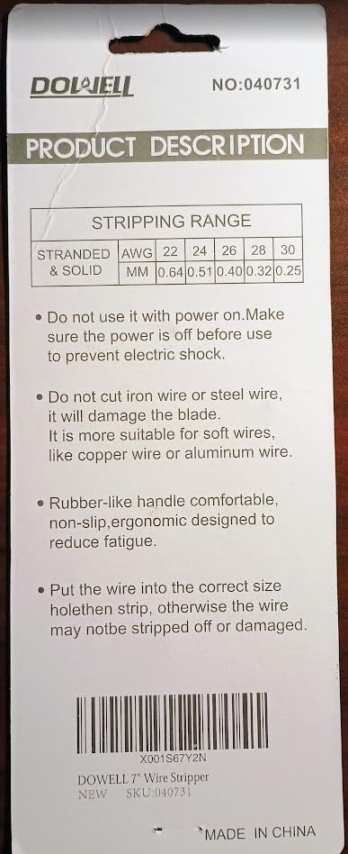 DOWELL Wire Stripper, 22-30 AWG Wire Cutter, Stripping Tool customer photo 1