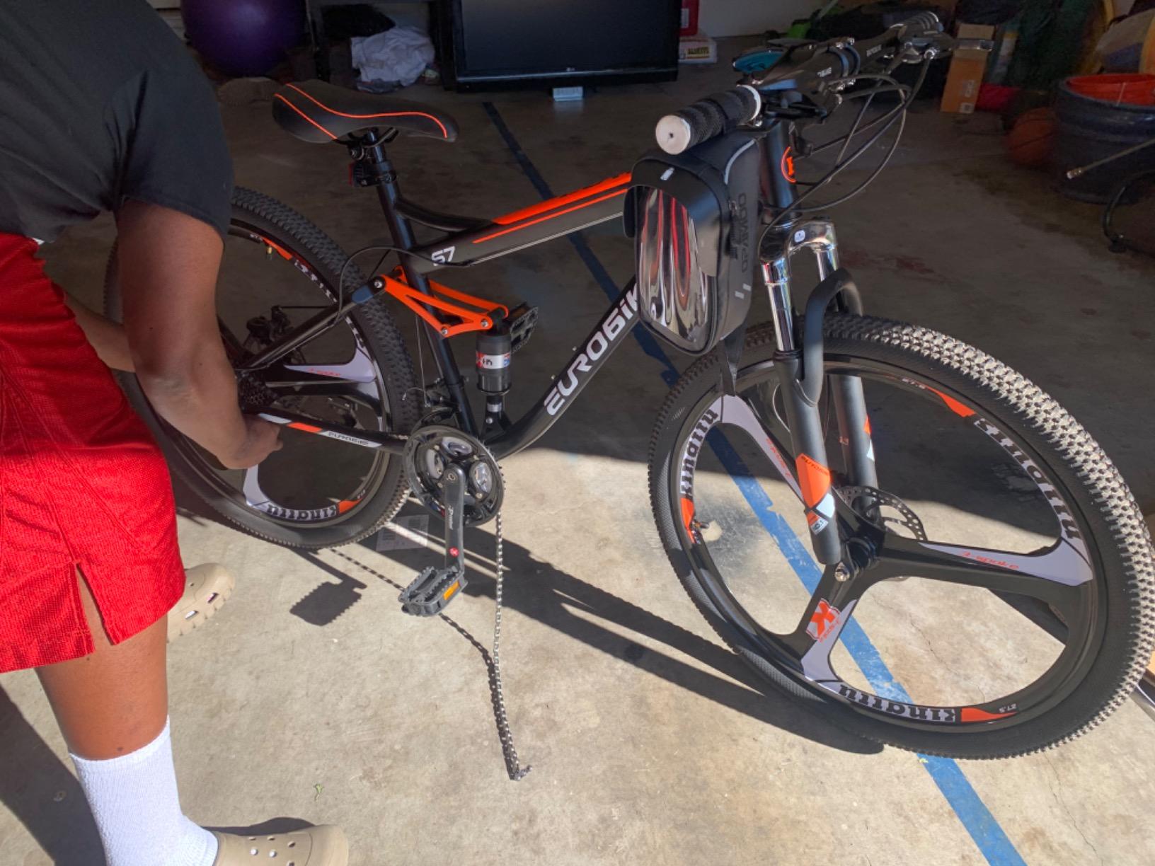 EUROBIKE Moutain Bike,21-Speed Bike,27.5-Inches Moutain Bike,Adult Bike,DualSuspension Bike (3-Spoke Wheel) customer photo 2