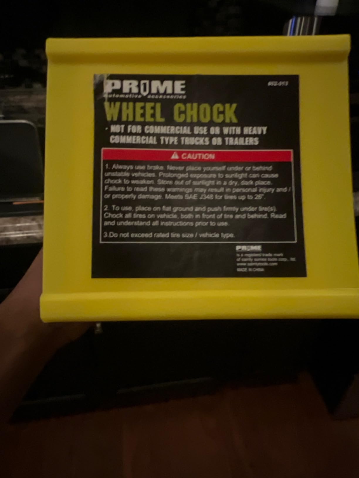 PR1ME Wheel Chocks with Non-Slip Base for RV & Trailer. 2 Pack Heavy Duty Wheel Chock with Bright Yellow. Lightweight Wheel Stoppers for Cars Camper Trucks RVs, Fit for Most Tyre Sizes customer photo 1