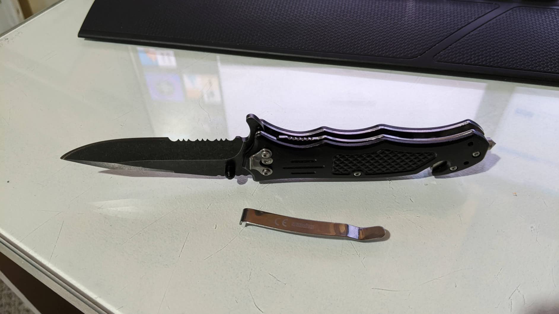 Steinbrucke Tactical Knife Pocket Knife Folding Stainless Steel 8Cr13Mov 3.4'' Blade, with Reversible Clip - Good Gift for Hunting Camping Survival Outdoor and Everyday Carry customer photo 1