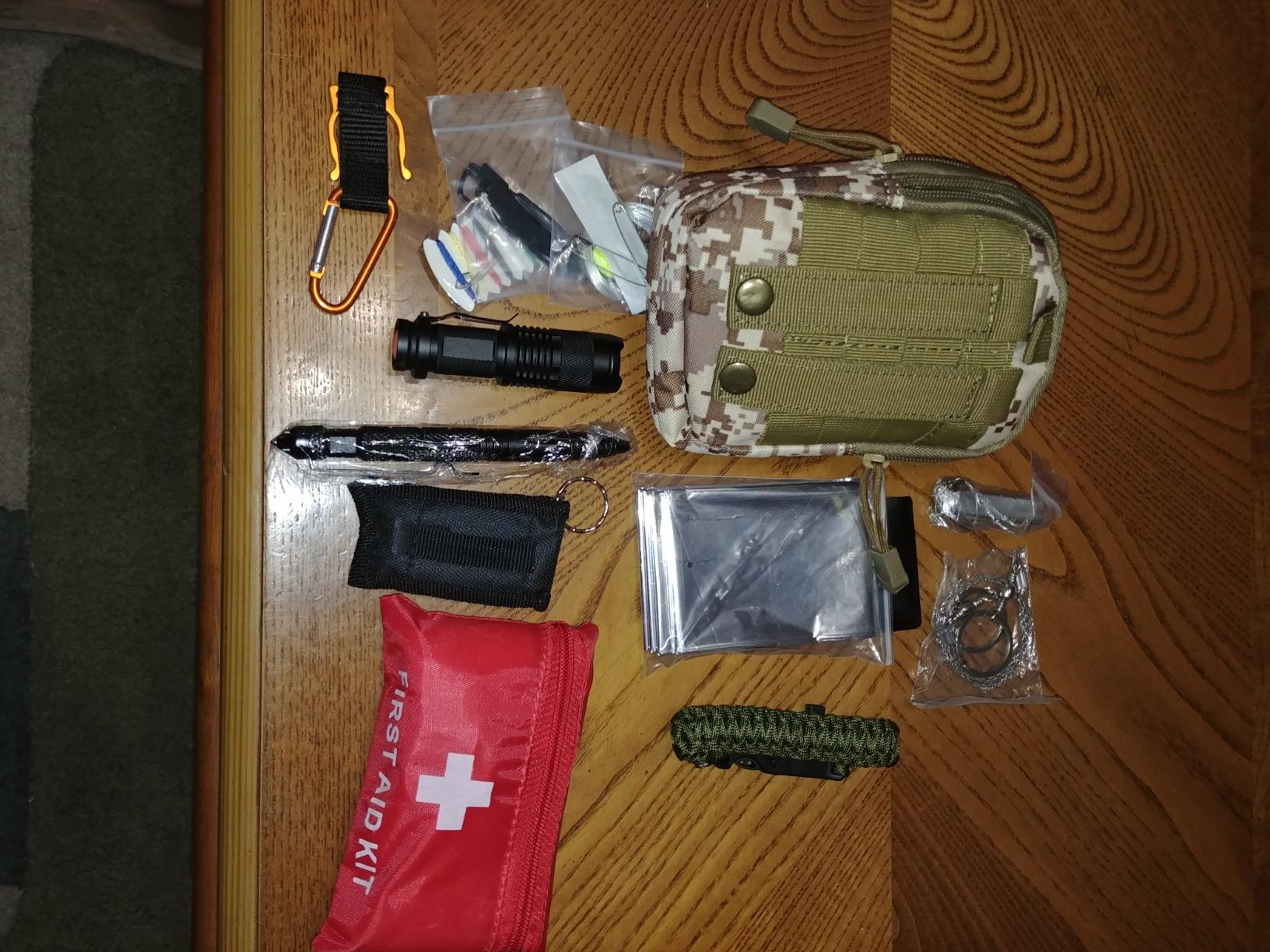 Survival Kit Emergency Supplies 298 Pcs - First Aid, Tactical Shovel, Compass, Flashlight, Paracord Bracelet, Wire Saw & More | Camping, Hiking & Emergency Gear customer photo 2