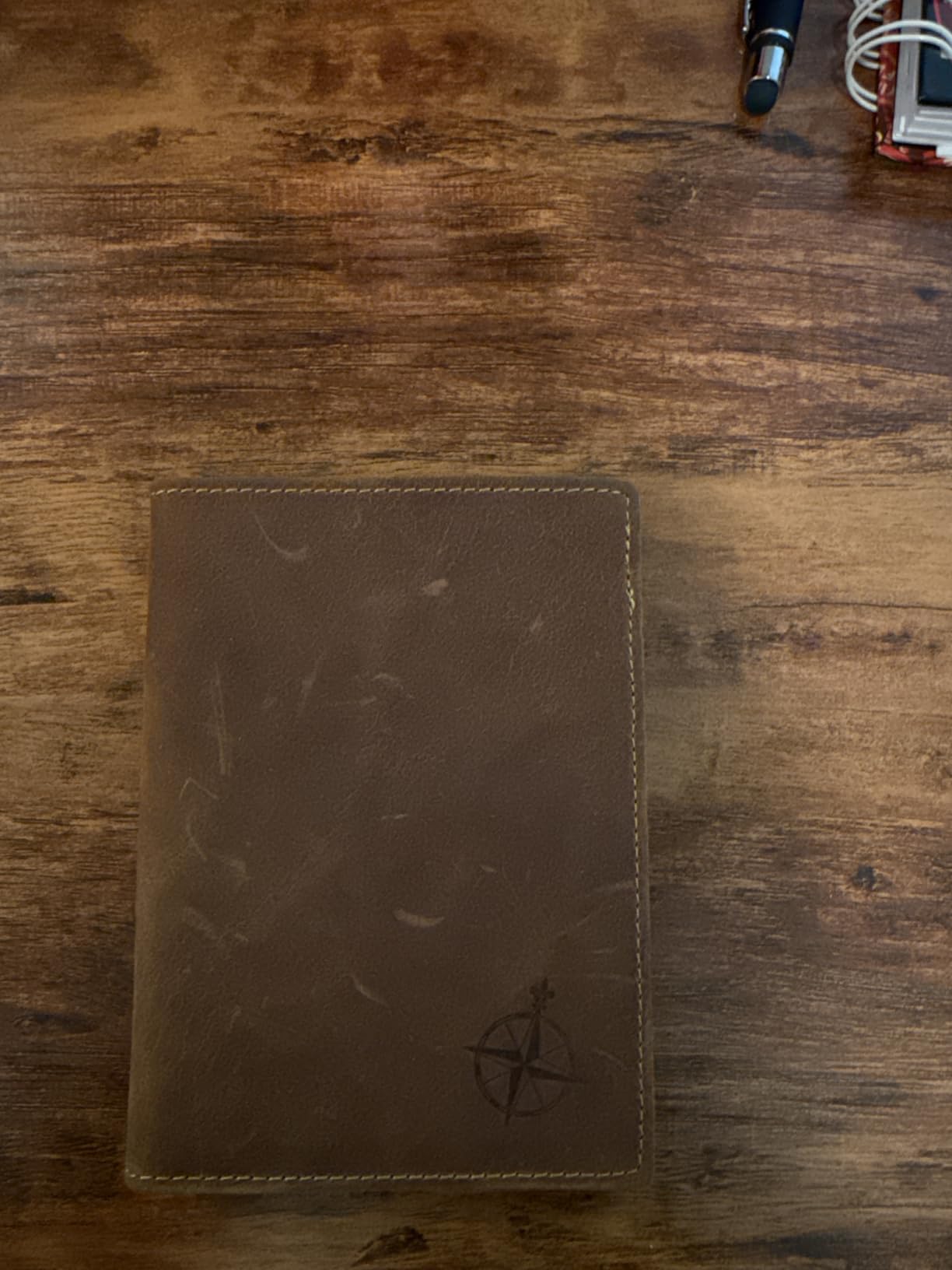 Leather Travel Wallet with Passport Holder - 5.5