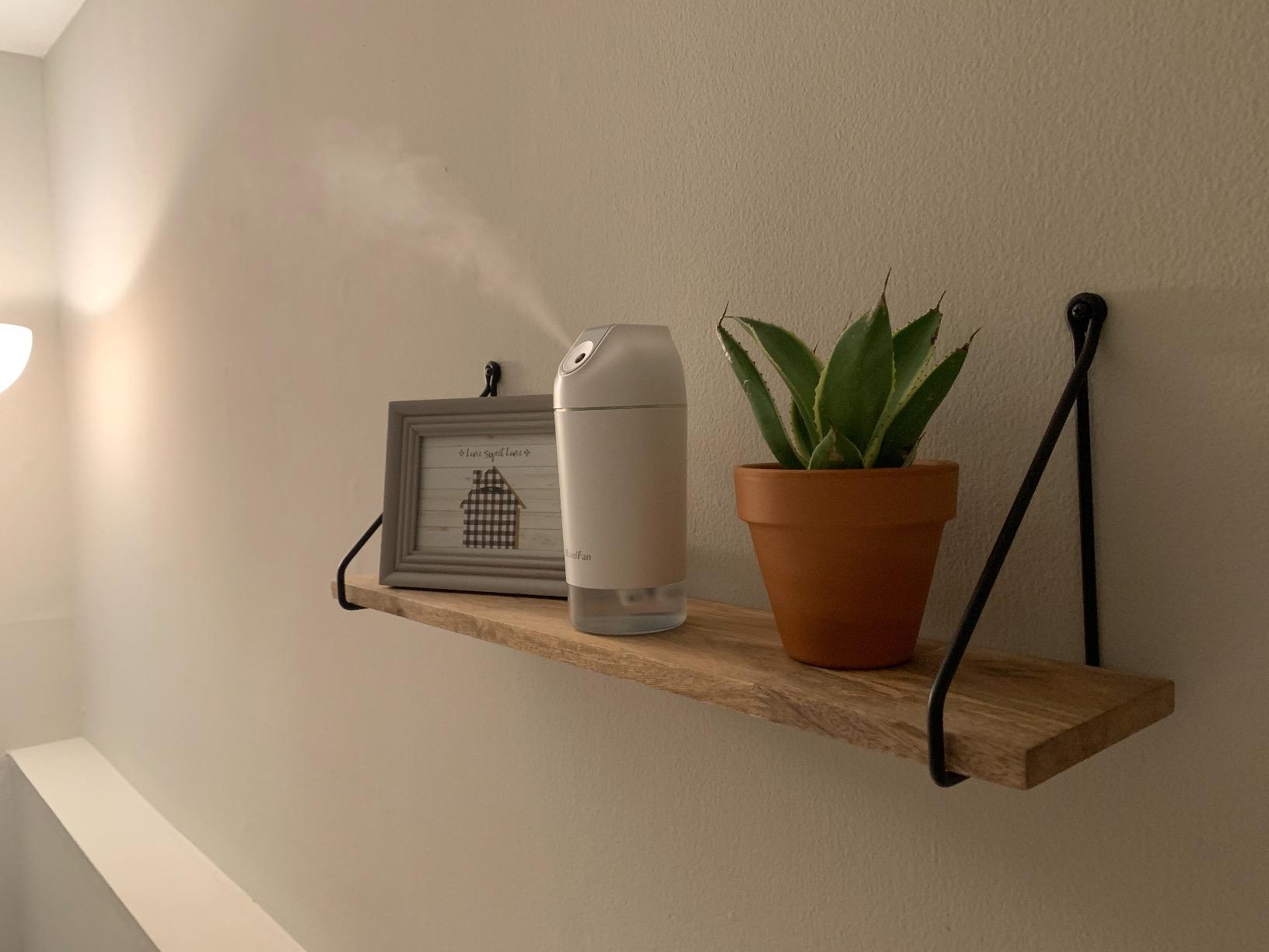 HandFan Small Portable Humidifier, 480ml Dual Mist Personal Ultrasonic Humidifier, Desk Humidifier with Light, Auto Shut-Off, Cool Mist Humidifiers for Bedroom Office Travel Car Plants customer photo 1