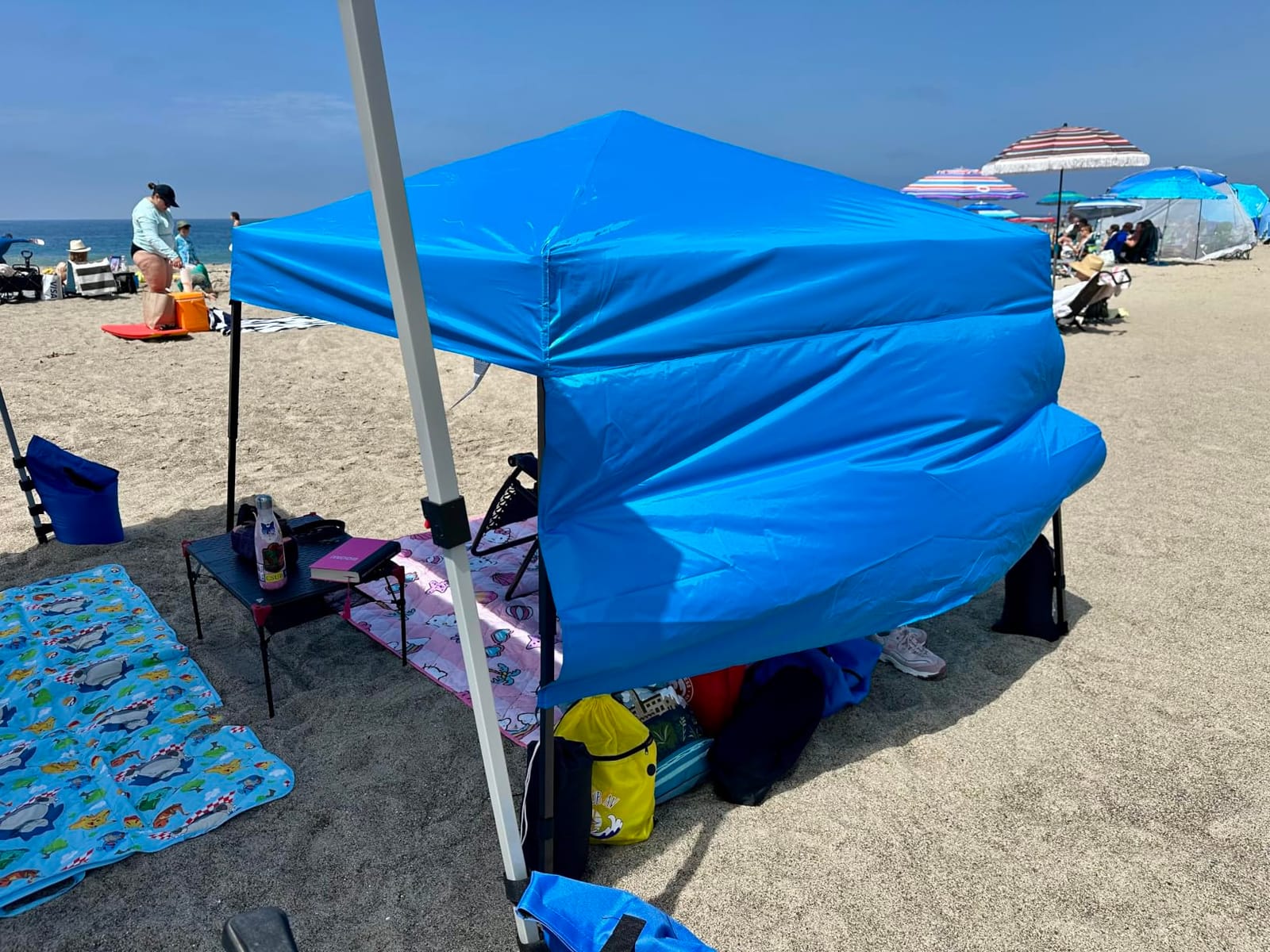 EzyFast Ultra Compact Backpack Canopy, Pop Up Shelter, Portable Sports Cabana, 7.5 x 7.5 ft Base / 6 x 6 ft top for Hiking, Camping, Fishing, Picnic, Family Outings customer photo 2