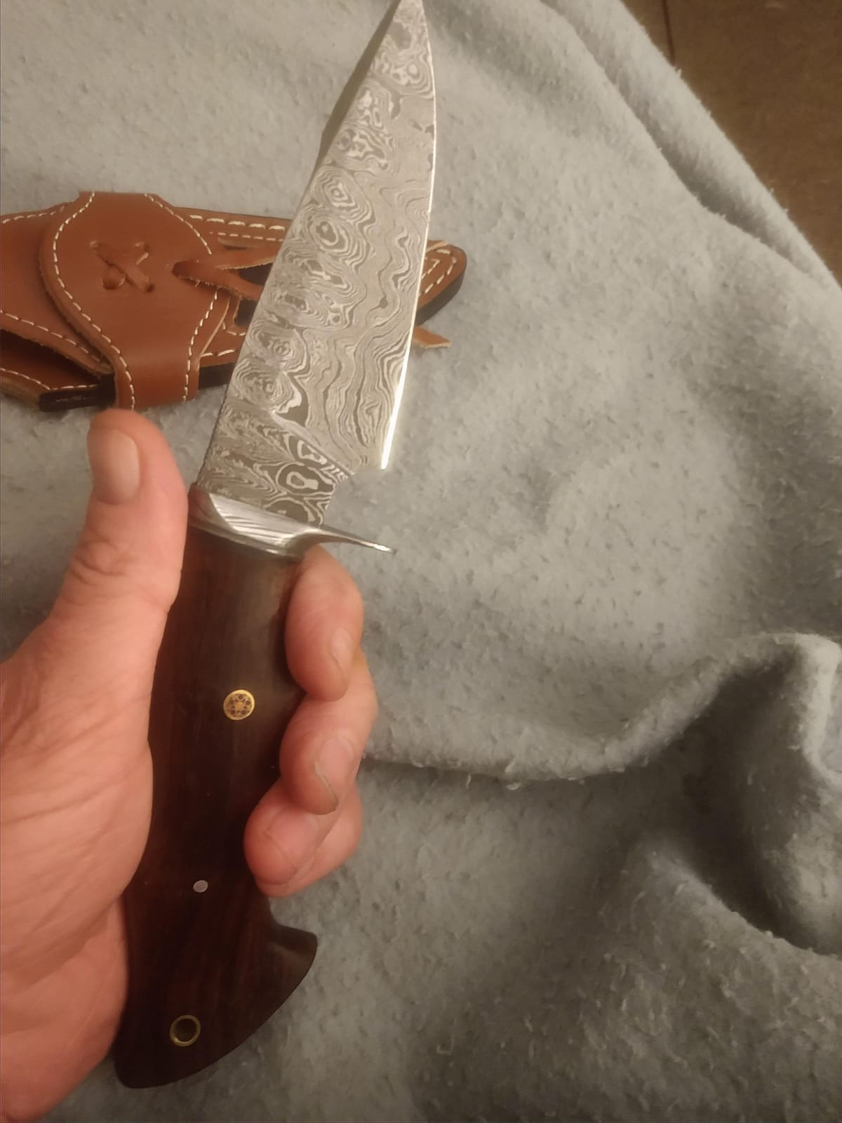 Hunting Damascus Knife Fixed Blade 10