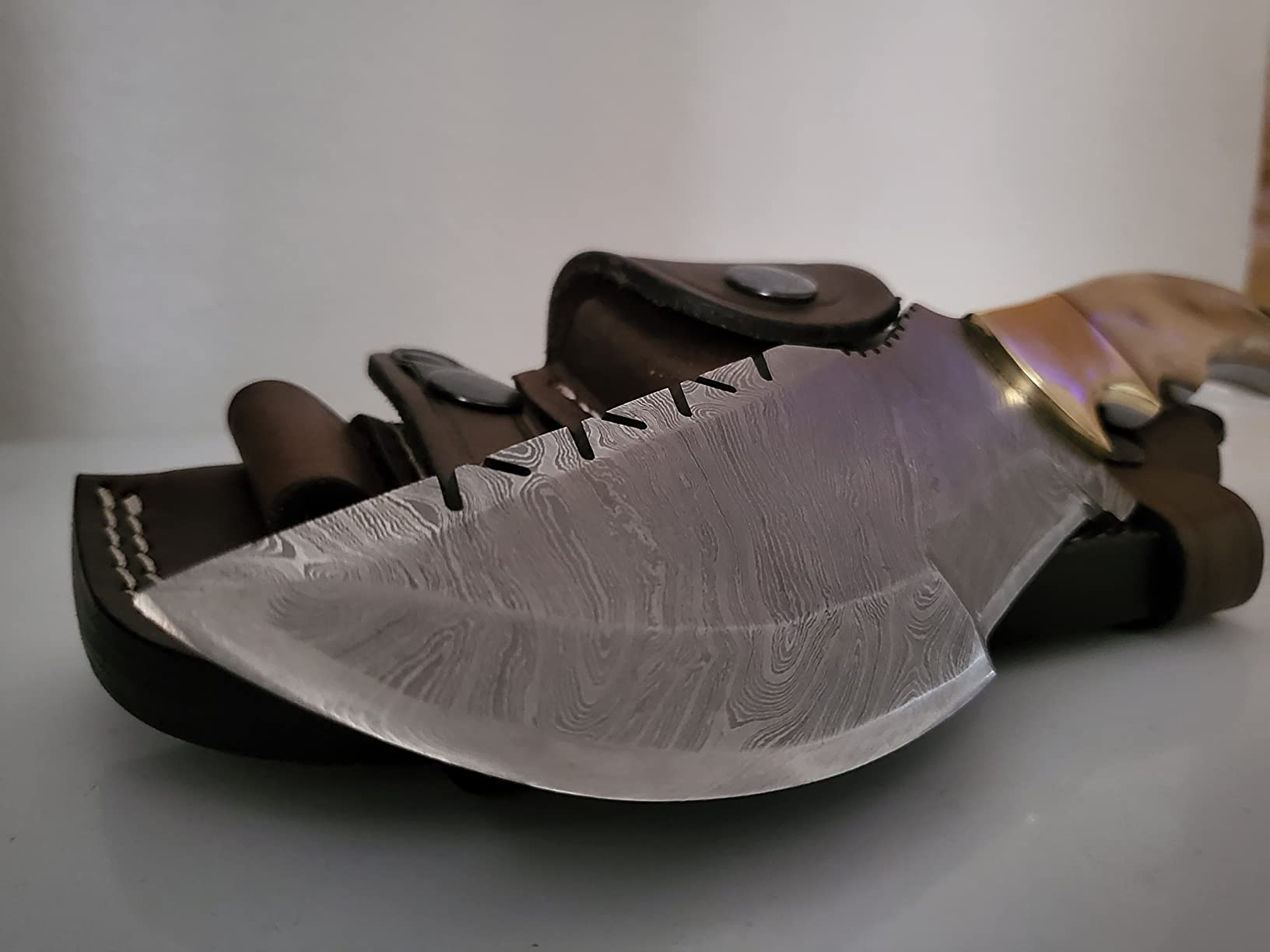 Ottoza Handmade Damascus Hunting Knife with Sheath - Fixed Blade Camping & Survival Knives for Men, Horizontal Carry Tracker-Style Outdoor Gifts for Men 115 customer photo 2