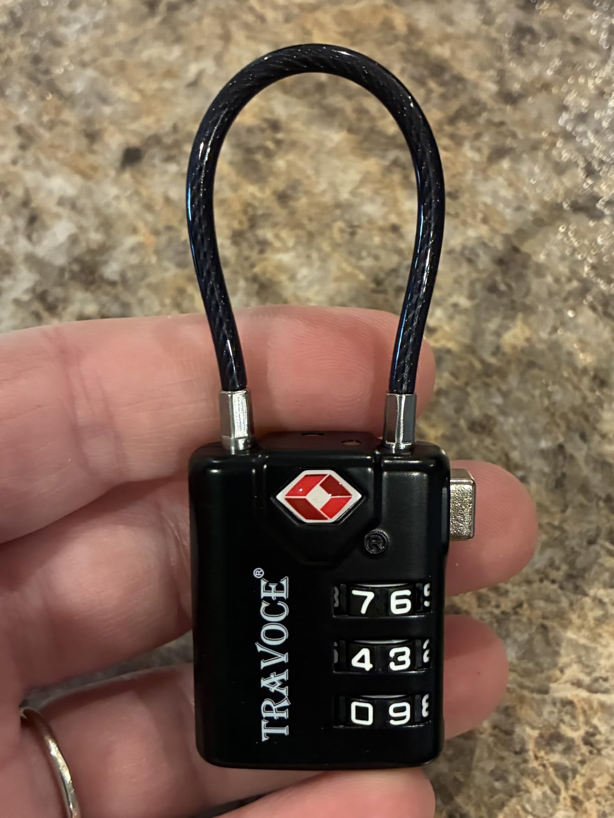 TRAVOCE TSA Approved Luggage Locks, Combination Cable Locks, Orange 6 Pack | Search Alert shows TSA key access; resettable 3-digit code and flexible braided steel cable for suitcases and backpacks. customer photo 2