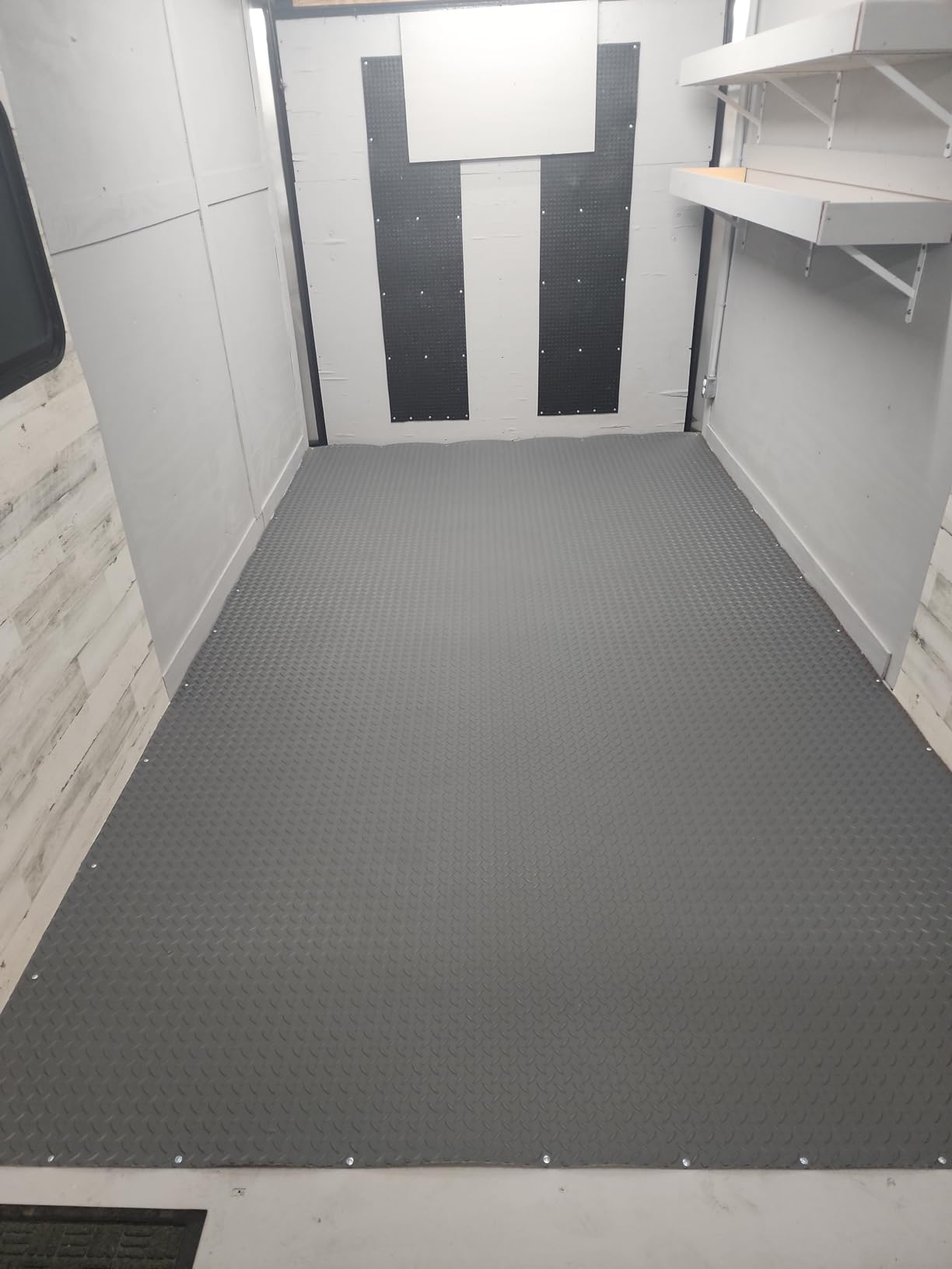 RecPro RV Trailer Diamond Plate Pattern Flooring | Gray | 8' 6