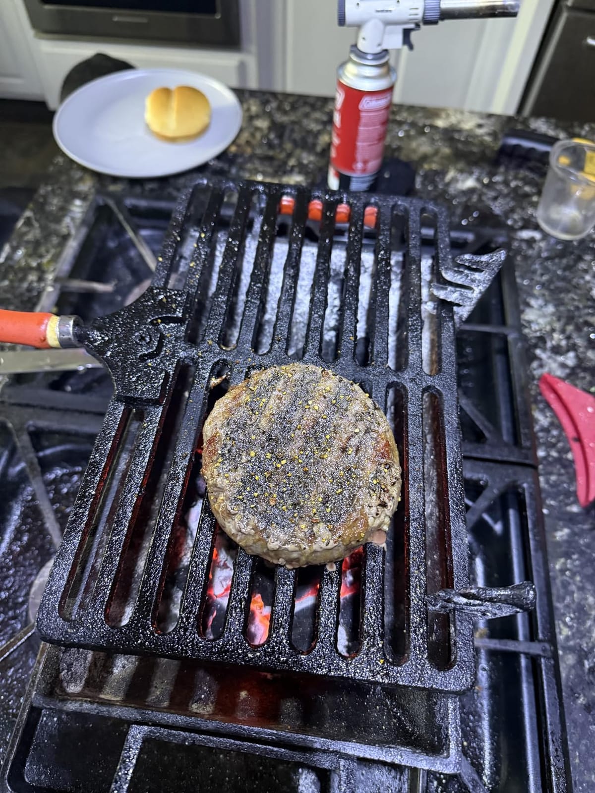 Sungmor Compact Cast Iron Charcoal Grill - Tabletop BBQ Grill with Adjustable Grate & Wooden Handles, 12” x 7” Ideal for 1-3 People - Portable Heavy-Duty Grill for Camping, Balcony & Small Spaces customer photo 1