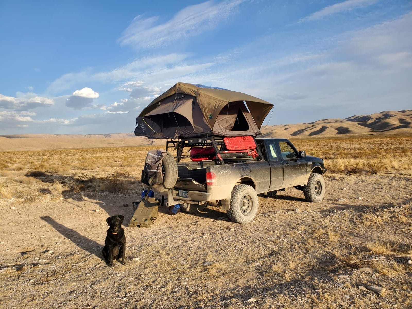 Overland Vehicle Systems HD Nomadic 3 Extended Soft Shell Roof Top Tent - Dark Gray Base with Green Rain Fly & Black 1000G PVC Travel Cover - Black Aluminum Base customer photo 2