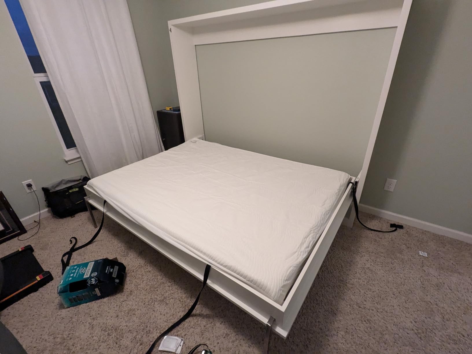 Happybuy Murphy Mounting Wall Springs Mechanism Heavy Duty Support Hardware DIY Kit for Queen Twin Size Bed (Horizontal), White customer photo 2