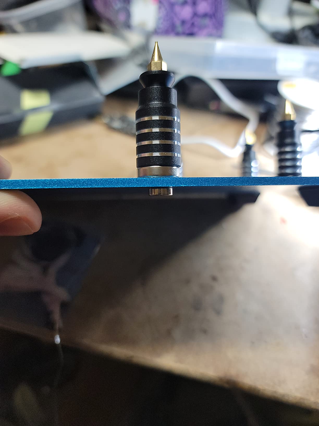 Toolour Soldering Helping Hands 6Pcs PCB Circuit Board Holder ESD Safe,Metal Magnetic Fixture Tower on the Blue Steel Base for Electronic Boards Repairing Soldering Desoldering Rework customer photo 1