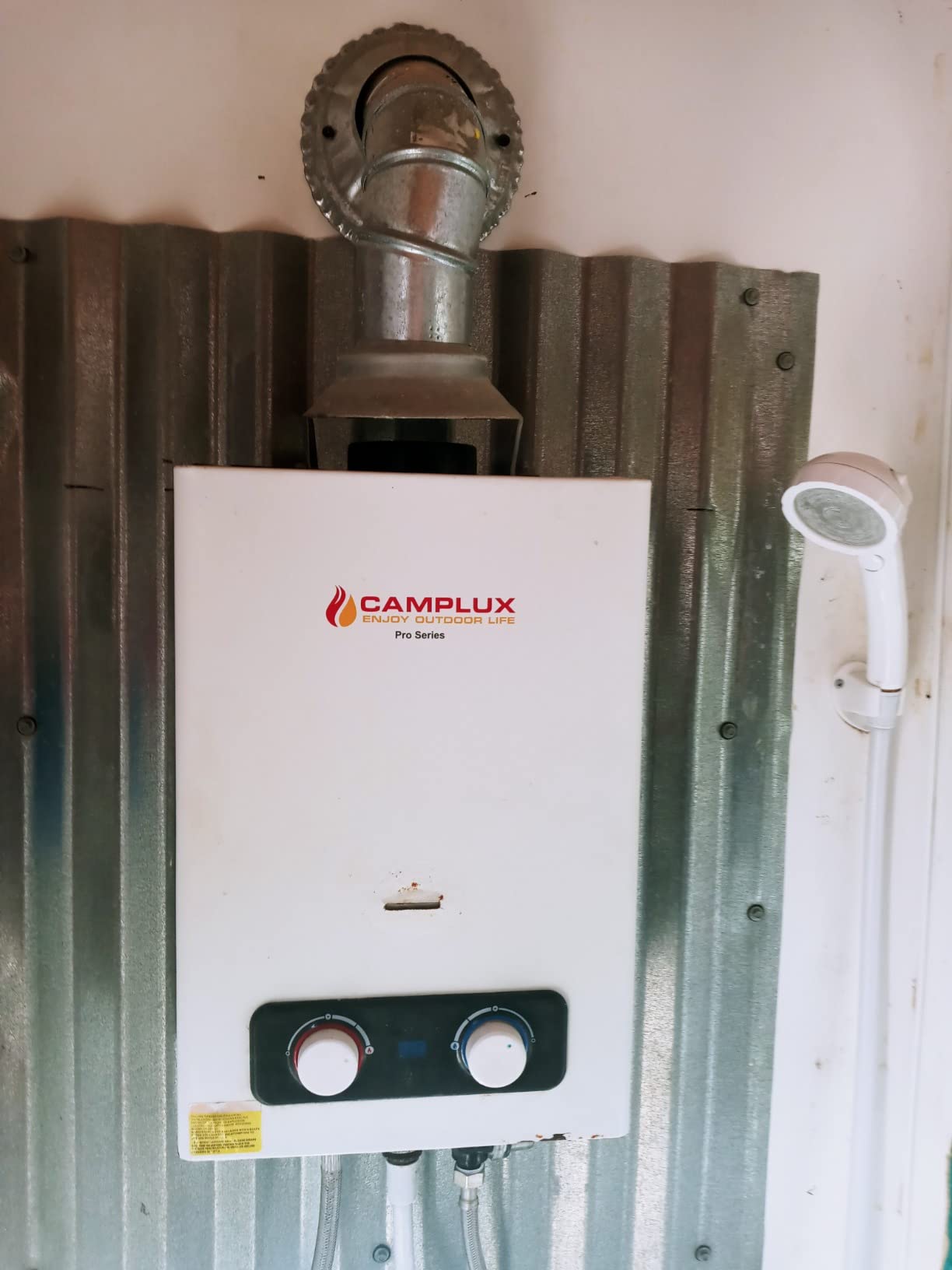 Camplux Pro 6L Portable Tankless Water Heater, Mini Sized Outdoor Propane Gas Water Heater with Portable Handle, Propane Gas Water Heater for RV, Campings, Cabins, Barns, White customer photo 1