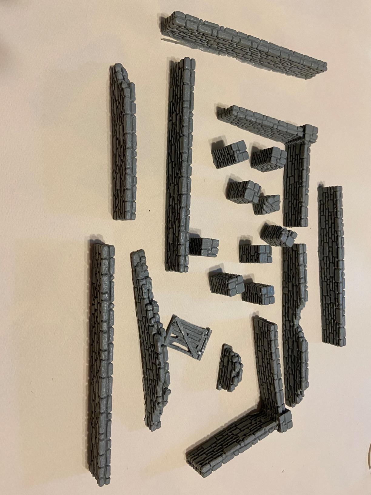 War World Gaming World at War Stone Wall and Pillar Sections Large Set – 28mm WW2 Normandy Wargame Terrain Model Diorama customer photo 1