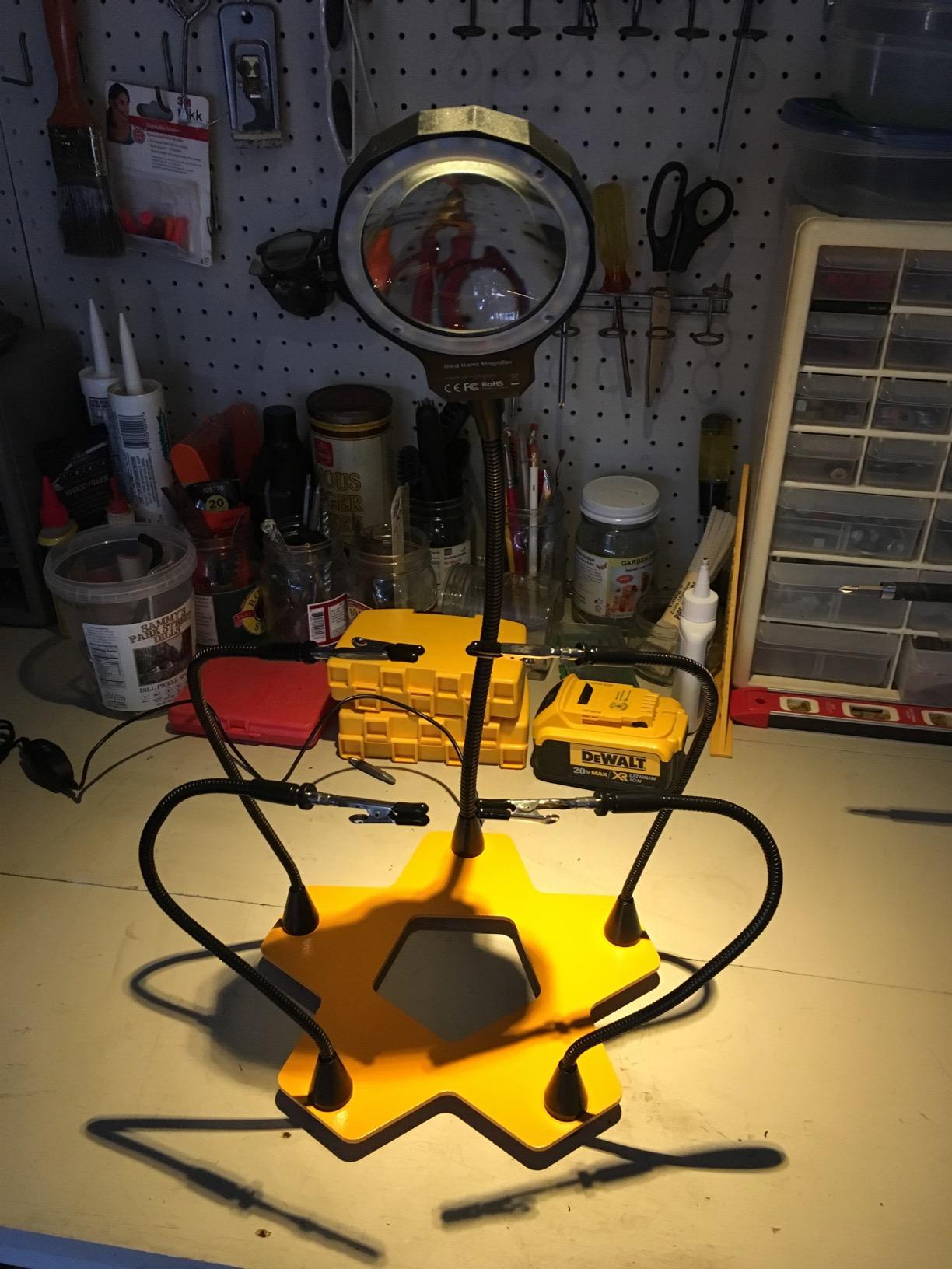 KOTTO LED Lighted Magnifying Third Hand Soldering PCB Holder Tool Five Arms customer photo 2