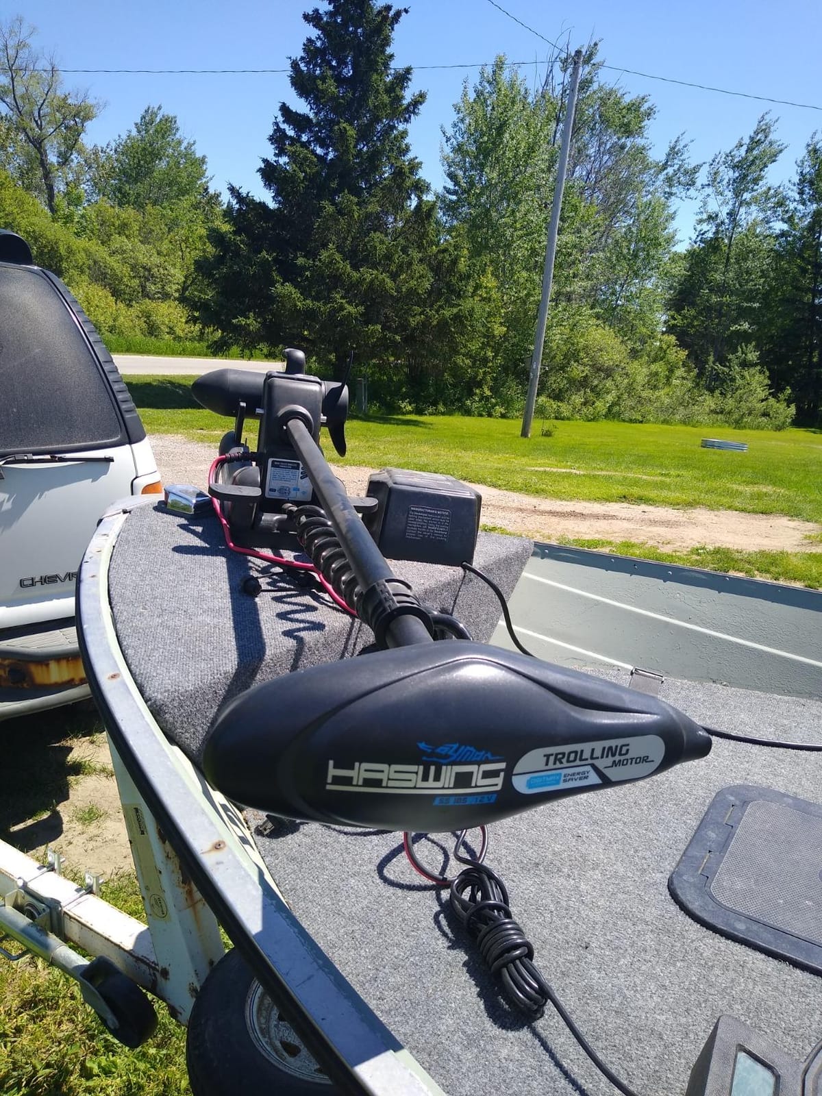 Black Haswing Cayman 12V 55lbs 48 inch Bow Mount Electric Trolling Motor Lightweight, Variable Speed, with Foot Control/Quick Release Bracket for Bass Fishing Boats Freshwater/Saltwater customer photo 1