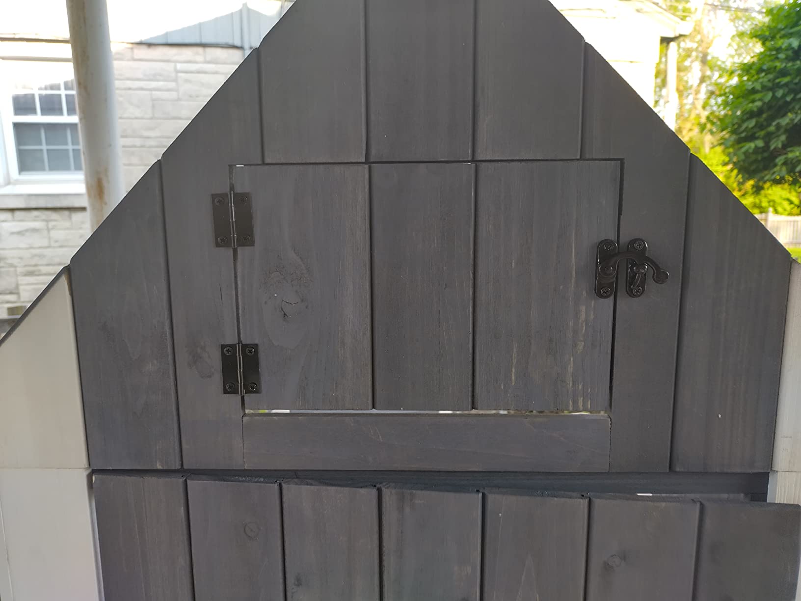 MCombo Outdoor Storage Cabinet with Shelves, Wooden Outside Storage Shed with Floor, Garden Tool Shed for Patio Yard Lawn, 0770 (Natural) customer photo 2