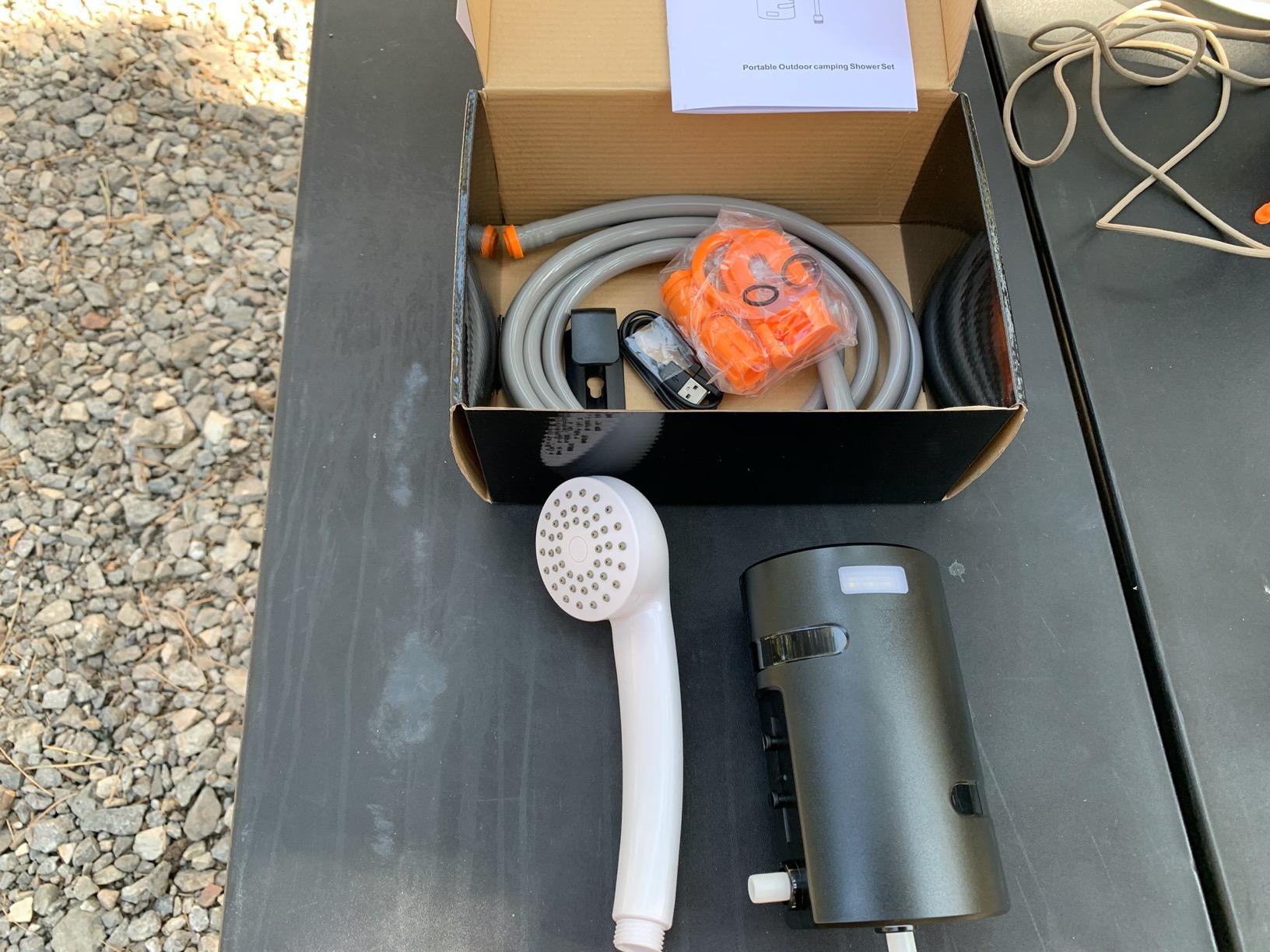 Portable Outdoor Shower, 2 Flow Mode, 4400mAh Battery Powered Shower Pump for Hiking/Backpacking, Travel, Beach, Pet, Flowering, IPX7 Waterproof &USB Rechargeable Camping Shower with 3 LED Lights… customer photo 2