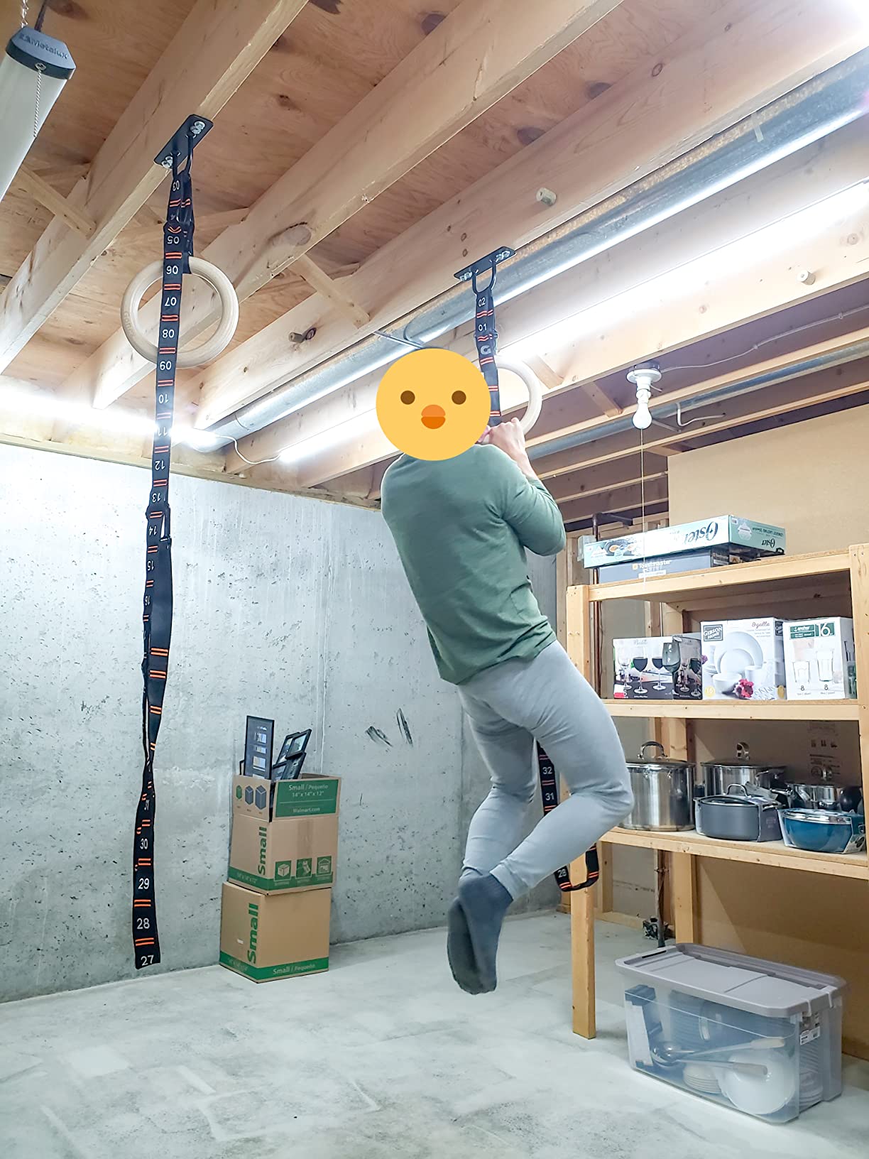 Gonex Wooden Gymnastic Rings with Adjustable Straps Olympic Pull Up Rings customer photo 1