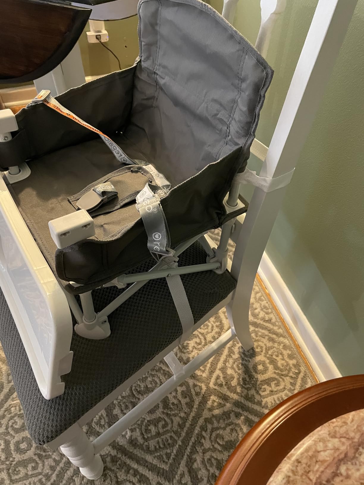 Regalo My Chair 2-in-1 Baby High Chair & Portable Travel Booster Seat, High Chair for Babies & Toddlers, Booster Seat for Kitchen Chair, Oversized Tray with Cup Holder, Gray customer photo 1