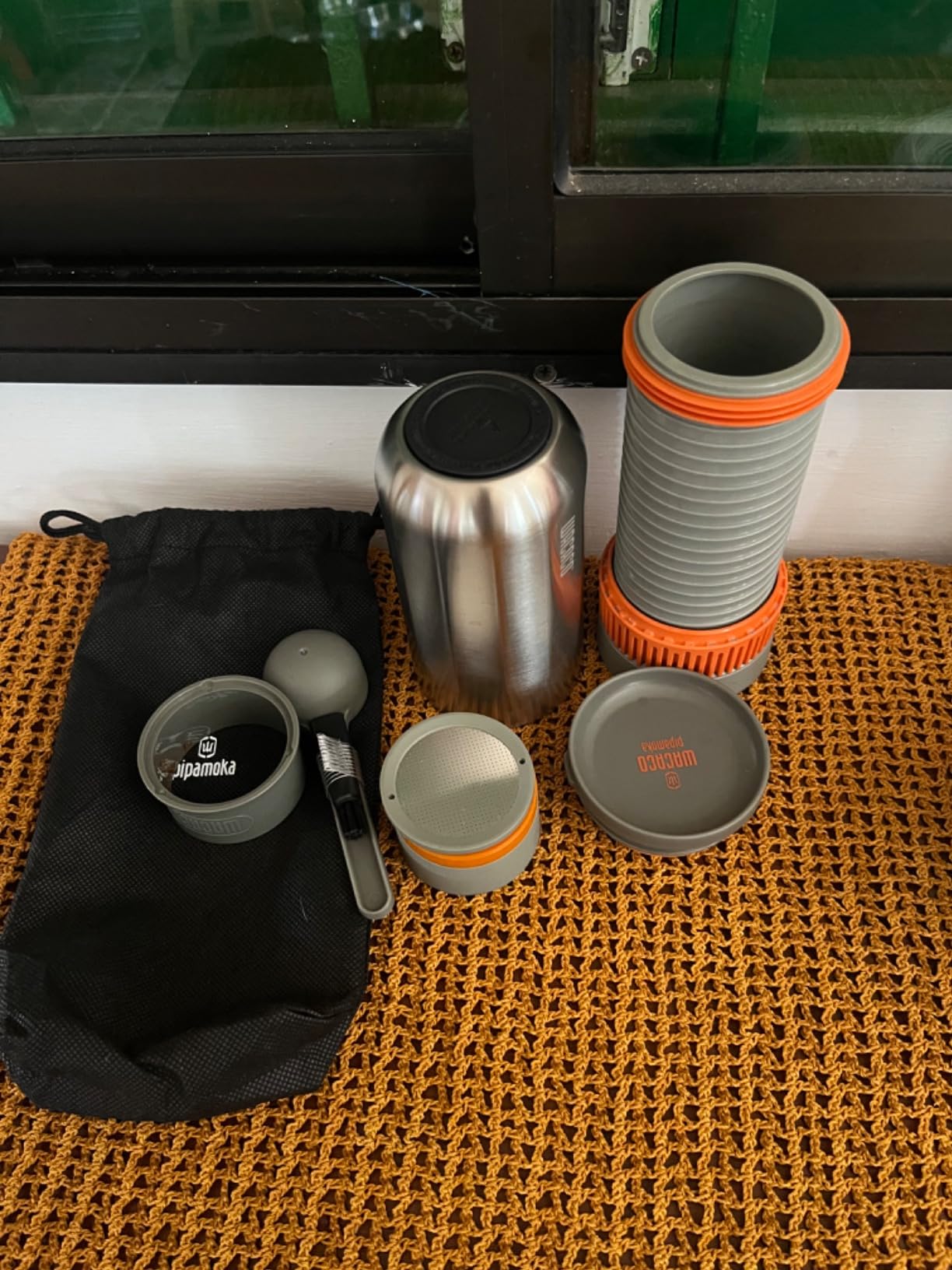Wacaco Pipamoka Portable Coffee Maker, Coffee Brewer, All-in-one Vacuum Pressured, Insulated Travel Mug, Hand Powered and Filter Pressure Brewer, Stainless Steel Thermo Cup, 10 fl oz customer photo 1