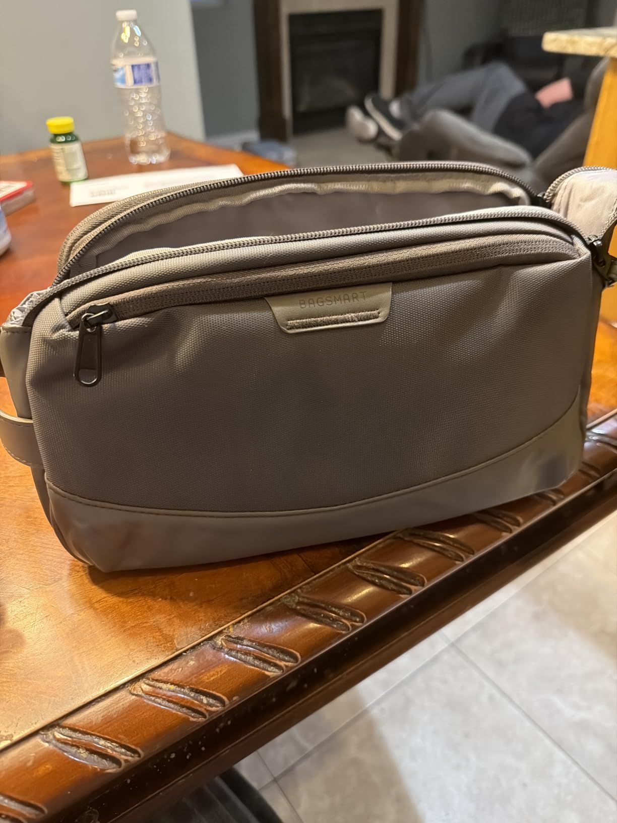 BAGSMART Toiletry Bag for Men, Travel Toiletry Organizer Dopp Kit Water-resistant Shaving Bag for Toiletries Accessories, Door Room Essentials, Black-medium customer photo 2