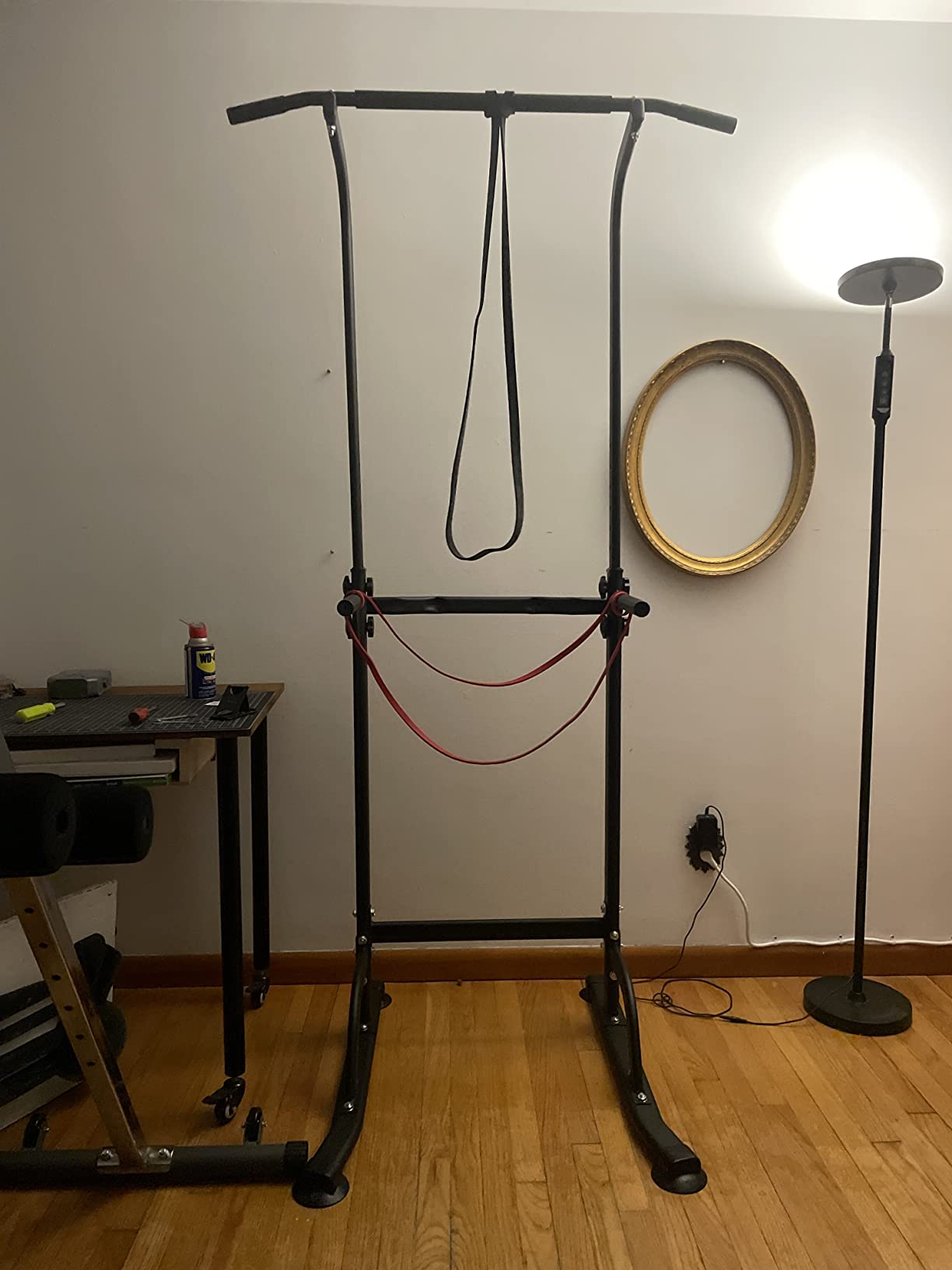 DlandHome Power Tower Pull Up Bar Dip Station,Adjustable Height Dip Stand customer photo 2