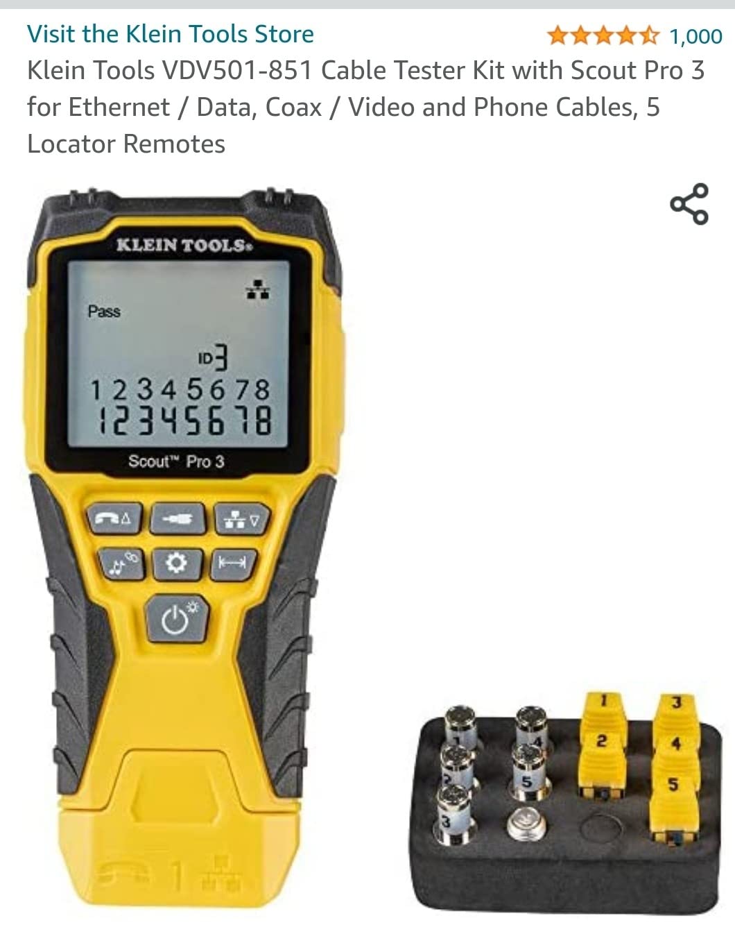 Klein Tools VDV501-851 Scout Pro 3 Tester Starter Set Cable Tester customer photo 1
