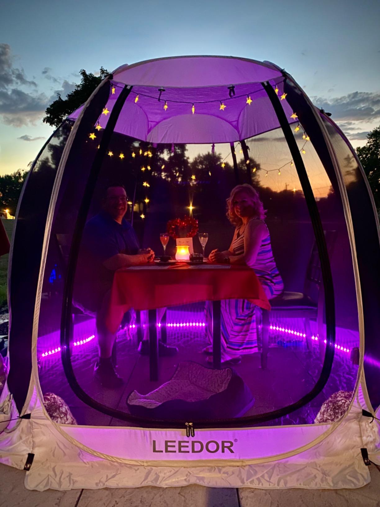 LEEDOR Pop Up Screen House, 6-10-15 Person Outdoor Screen Tent,Camping Screen Room with Carry Bag, Screened Gazebo with Mosquito Netting, Instant UV Resistant Sun Shelter for Garden, Patio, Backyard customer photo 1