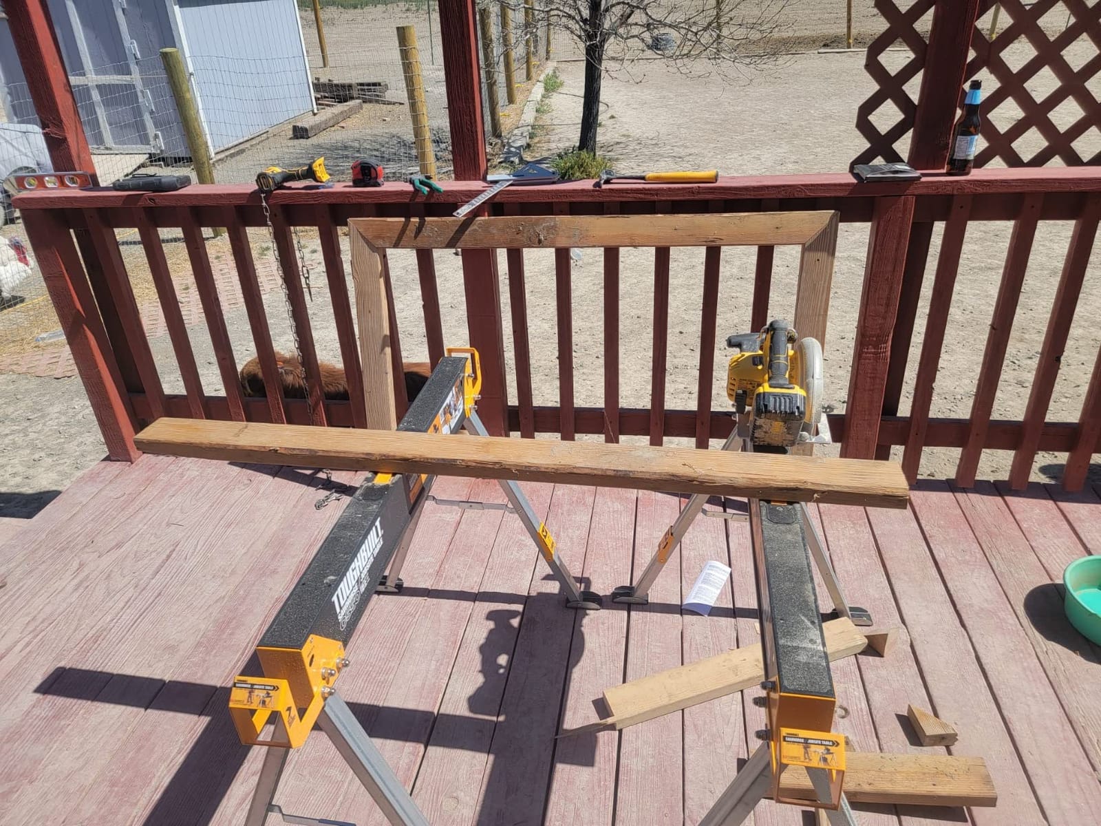 ToughBuilt - Folding Sawhorse & Jobsite Table, 2-Pack, TB-C550-2 | 2-Pack, , 2,200 Lb. Combined Capacity, Adjustable 2x4 Support Arms, All-Steel Frame, Powder-Coated Finish, Folding Design customer photo 1