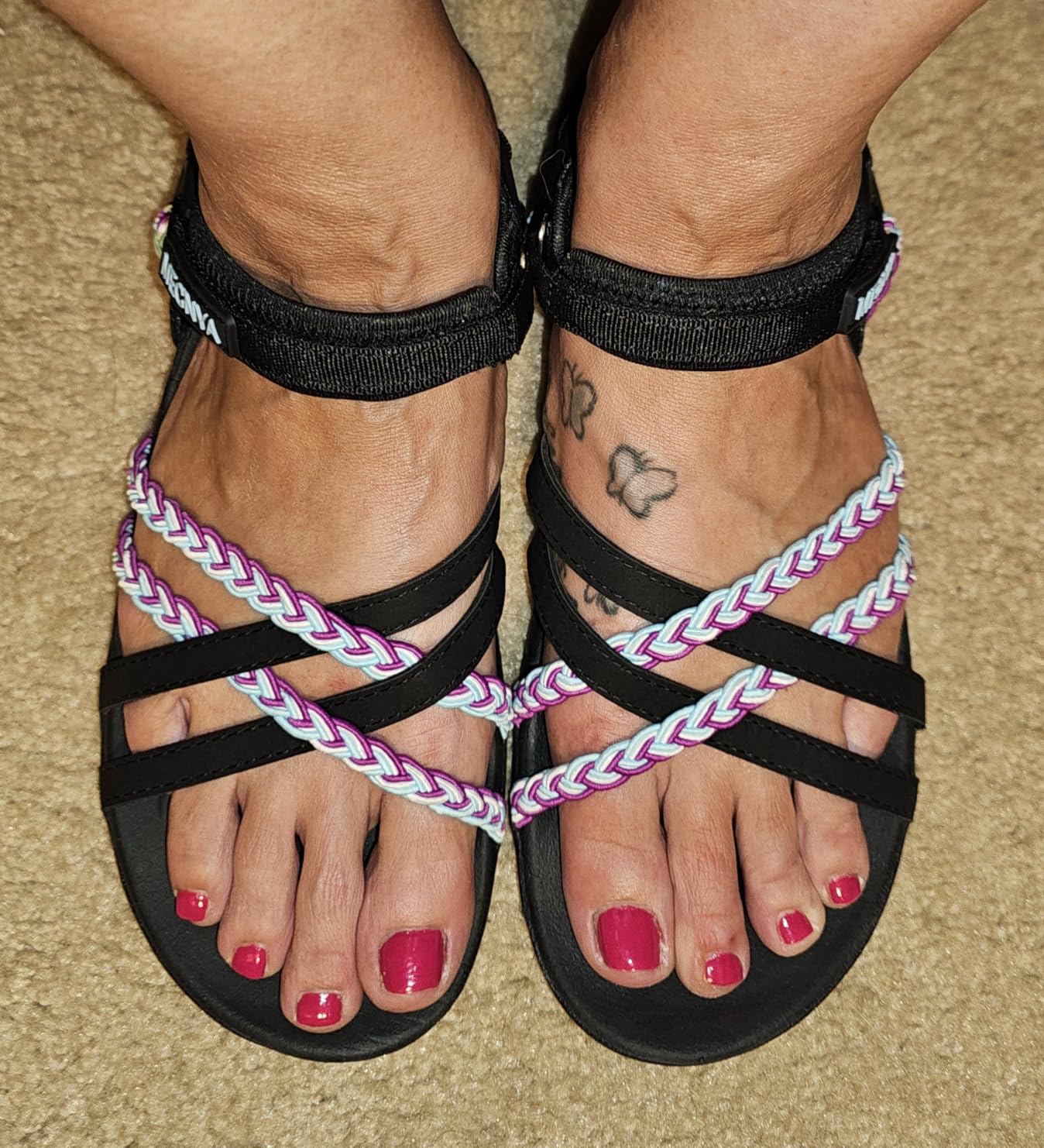 MEGNYA Hiking Sandals for Women, Arch Support Comfortable Walking Sandals Hook Loop Strap, Sports Lightweight Slides customer photo 1