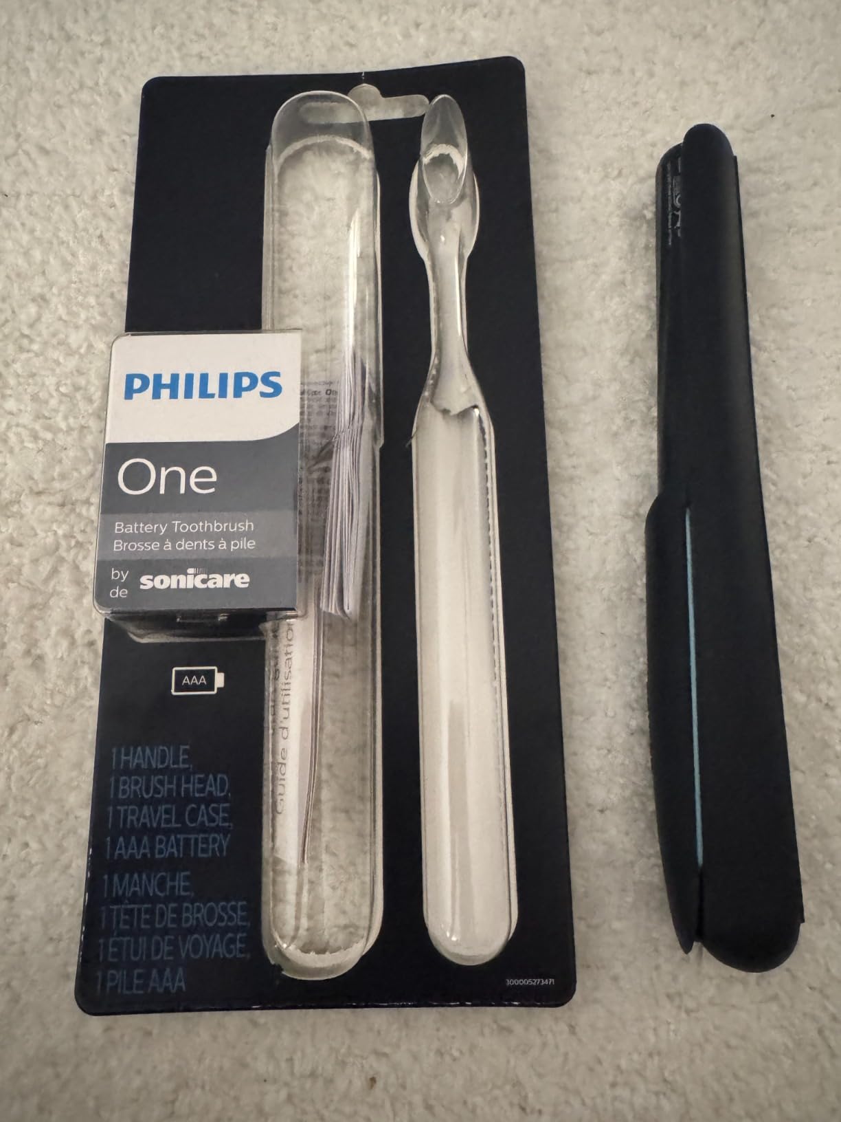 Philips One by Sonicare Battery Toothbrush, 1 Brush Head, Midnight Blue | Micro-Vibration Bristles, 2-Minute Guided Timer, Includes Travel Case, HY1100/04 customer photo 1