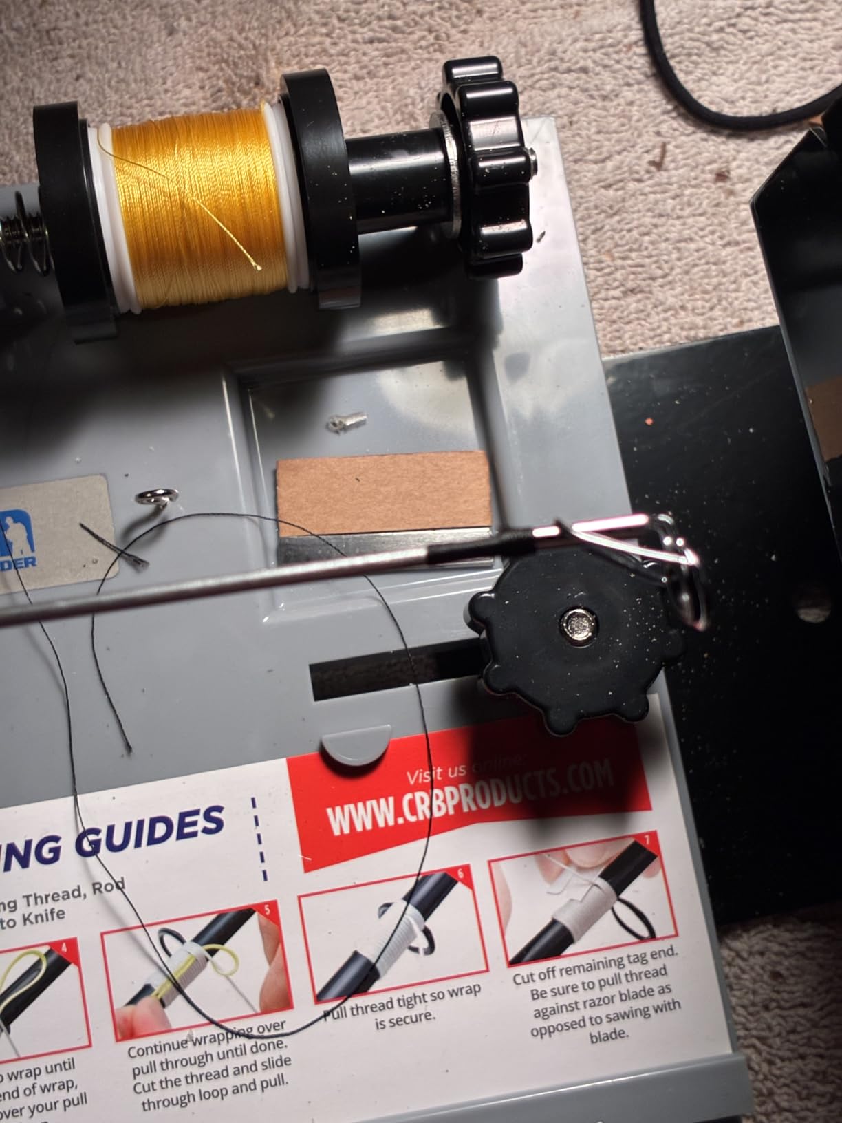 CRB Advanced Hand Wrapper System - 2 Spool Thread Tensioner & Rod Stand for Rod Building customer photo 2
