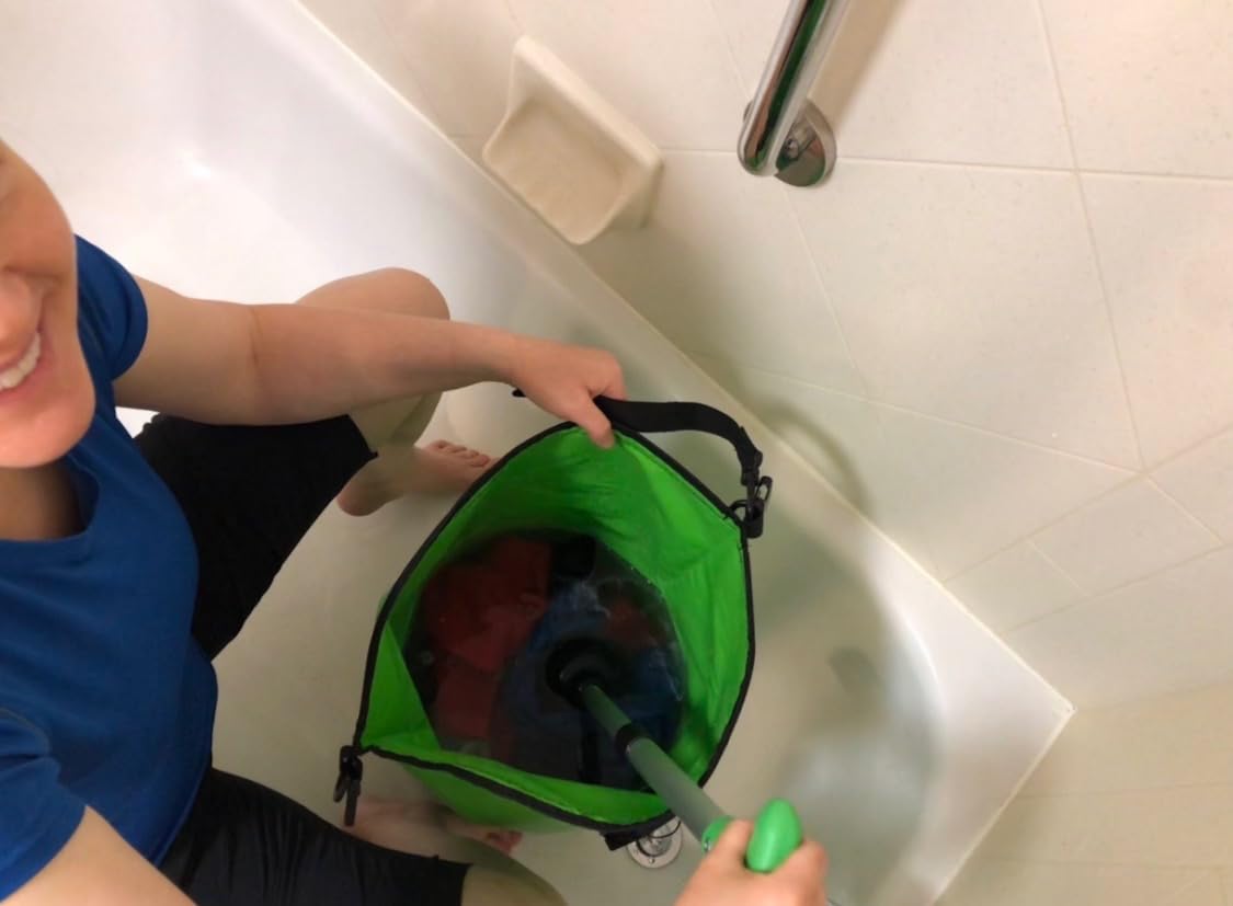 All in One Hand Wash Bag and Plunger Set - Off Grid Washing Machine Non Electric for Camping Travel | Eco Friendly Portable Manual Clothes Washer Laundry Bag for RV's (Medium) customer photo 1