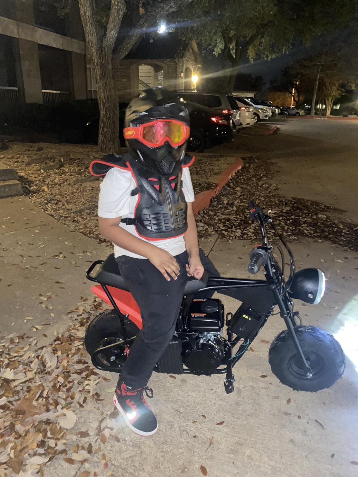 XtremepowerUS Mini Bike 99cc Gas Powered 4-Stroke Engine, 3.5HP Off-Road Trail Motorcycle, Mini Dirt Bike with Headlight, Pull Start for Outdoor Riding (Blue) customer photo 2