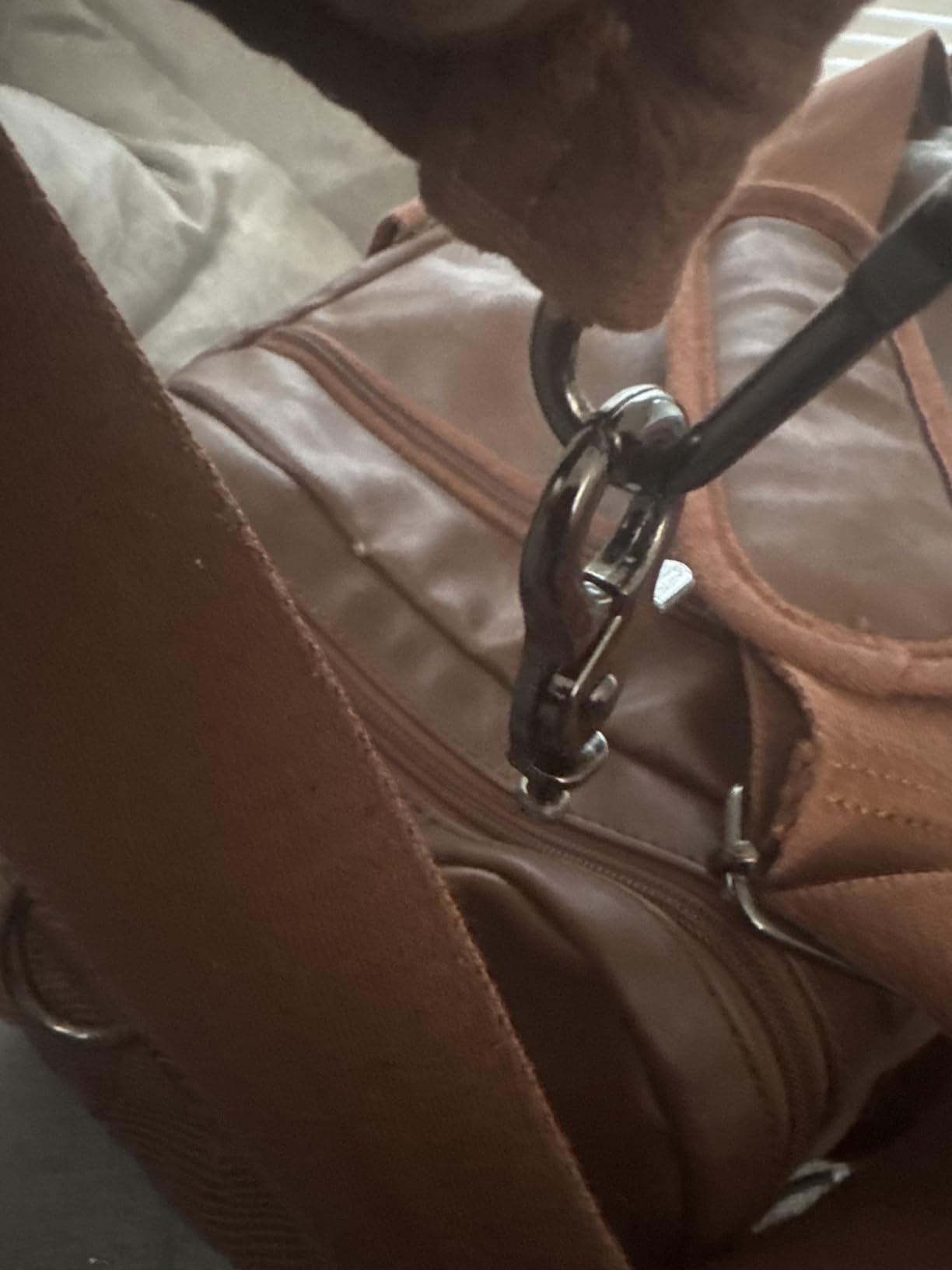 Leather Travel Bag with Shoe Pouch,Weekender Overnight Bag Waterproof Leather Large Carry On Bag Travel Tote Duffel Bag for Men or Women-Brown customer photo 2