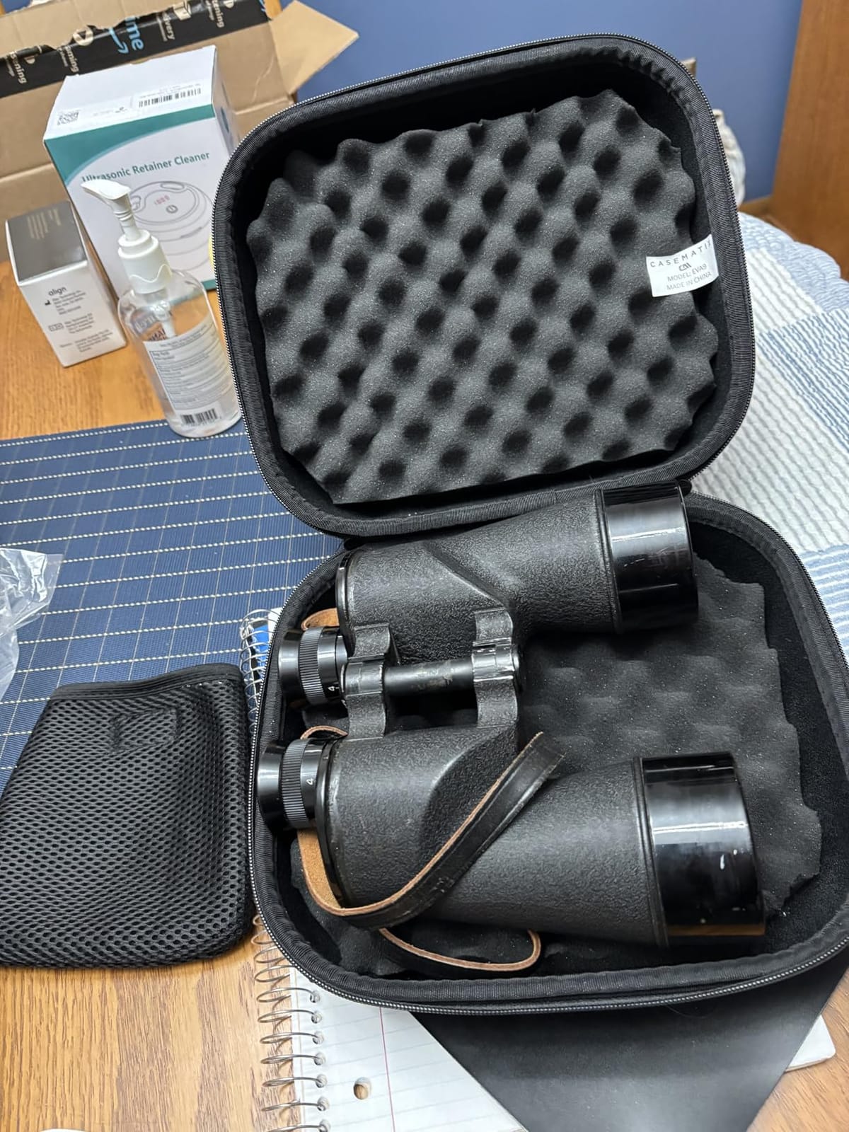 CASEMATIX Binocular Case with Impact-Absorbing Foam Interior - Hard Shell Protection, Reinforced Zippers, Comfortable Rubber Travel Handle, Accessory Bag - Binocular Cases Only customer photo 2