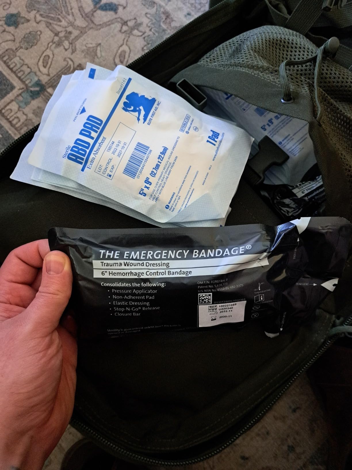 Luminary Stomp Medical Backpack Fully Stocked First Aid Kit, Red | Over 500 first aid supplies. Opens flat. MOLLE webbing, YKK zippers, padded straps customer photo 2
