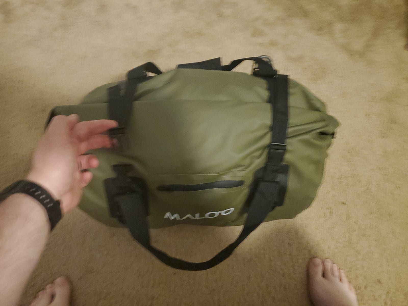 Malo'o Waterproof Dry Duffel, Heavy-Duty Roll Top Waterproof Gear Bag with Shoulder Strap & Molle Loops, Marine Duffel for Kayaking, Boating, Camping, Beach & Travel, Red, 100L customer photo 1
