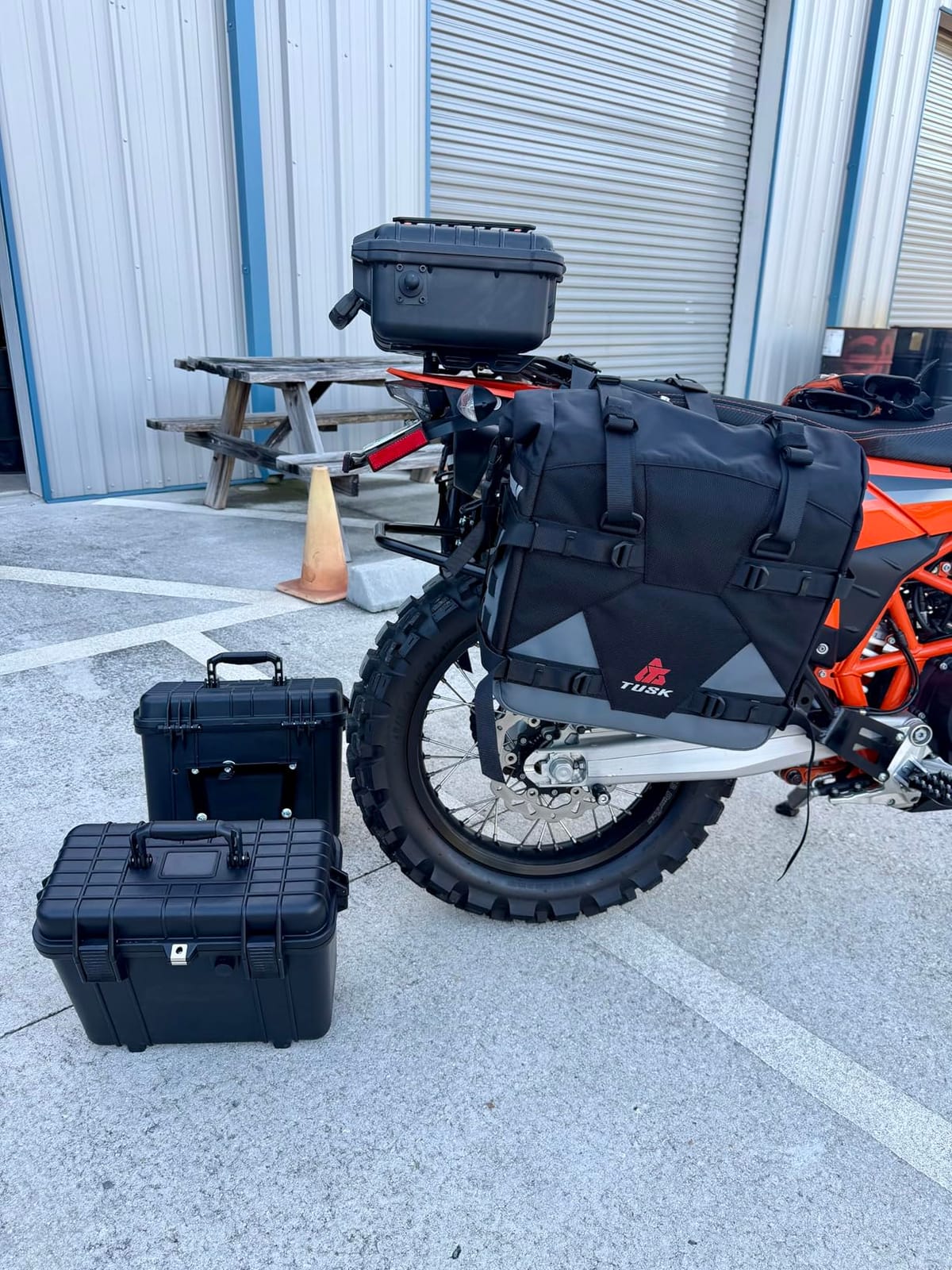 Tusk Pilot Pannier Bags Black/Grey | Durable Soft Saddlebags with Roll-Top Closure, Waterproof Liners and Reflective Accents | Adventure Motorcycle Storage customer photo 2