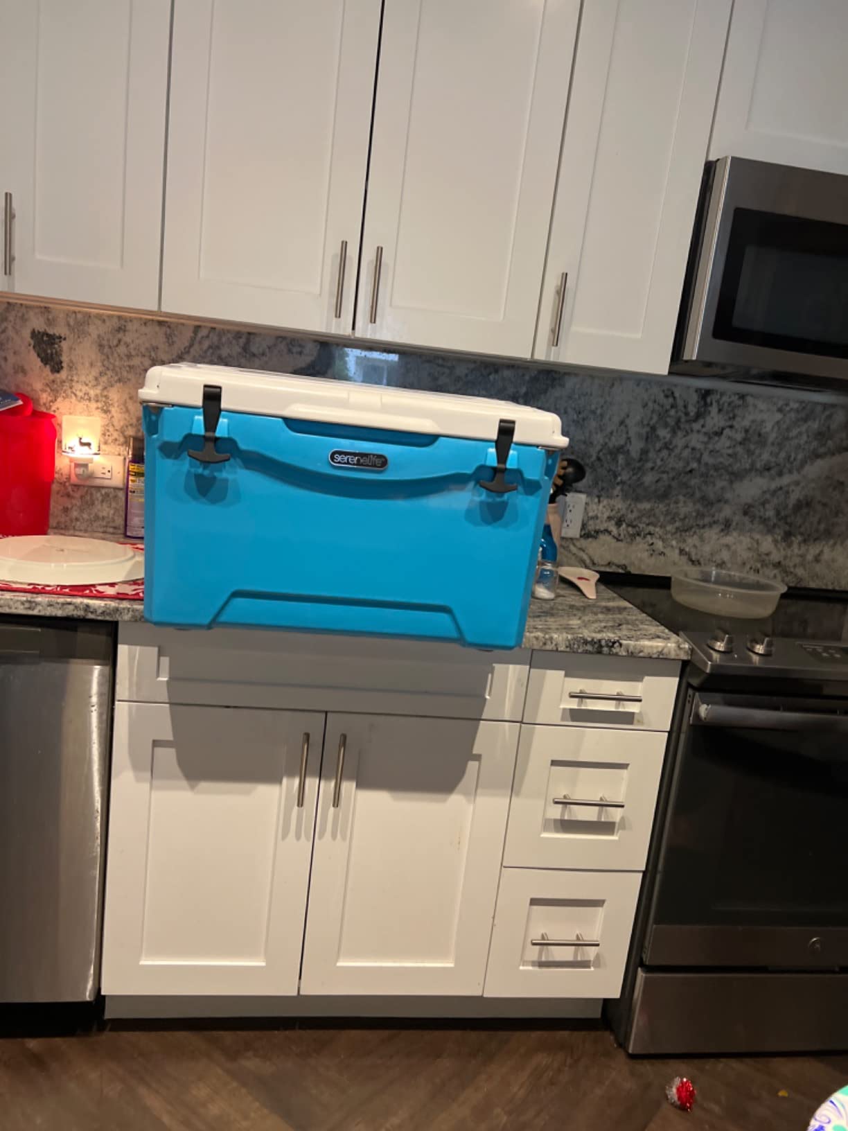 SereneLife Ultra-Tough 50 Quart Rotomolded Cooler Box, Holds Upto 64 Cans, Keeps Ice Up to 5 Days, Heavy-Duty Insulated Portable Ice Chest Box, Ideal for Camping, Beach, and Outdoor Adventures customer photo 1