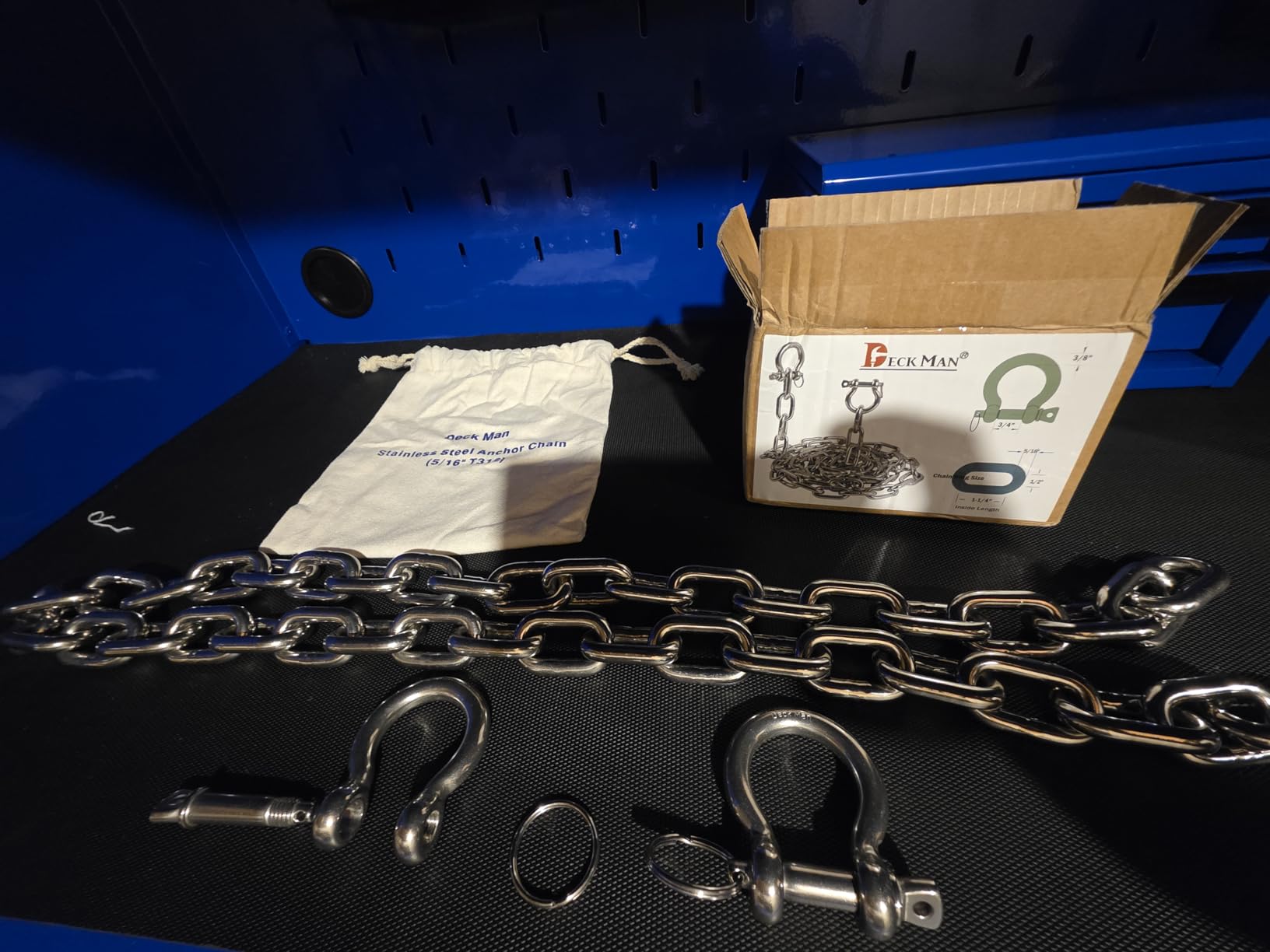 316 Stainless Steel Boat Anchor Chain with 2 Pcs Anti-Off Shackles, Marine Grade customer photo 2