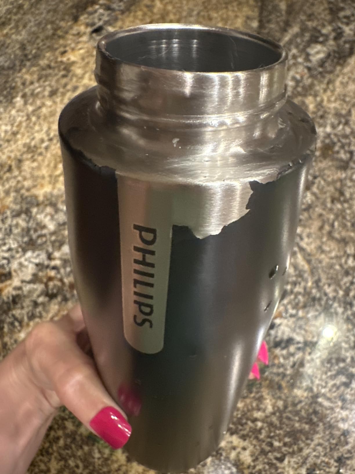 PHILIPS Filtered Water Bottle Stainless Steel Travel Keeps Cold 18.6oz Pink customer photo 2